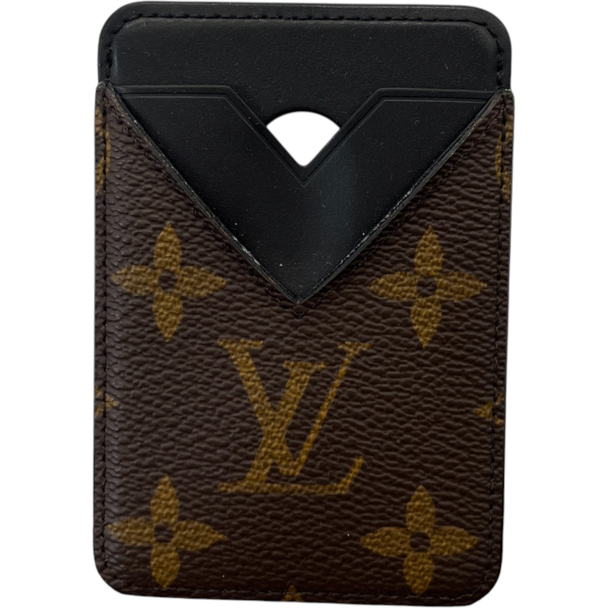 Monogram Porte-Cartes Magnet Card Holder Brown