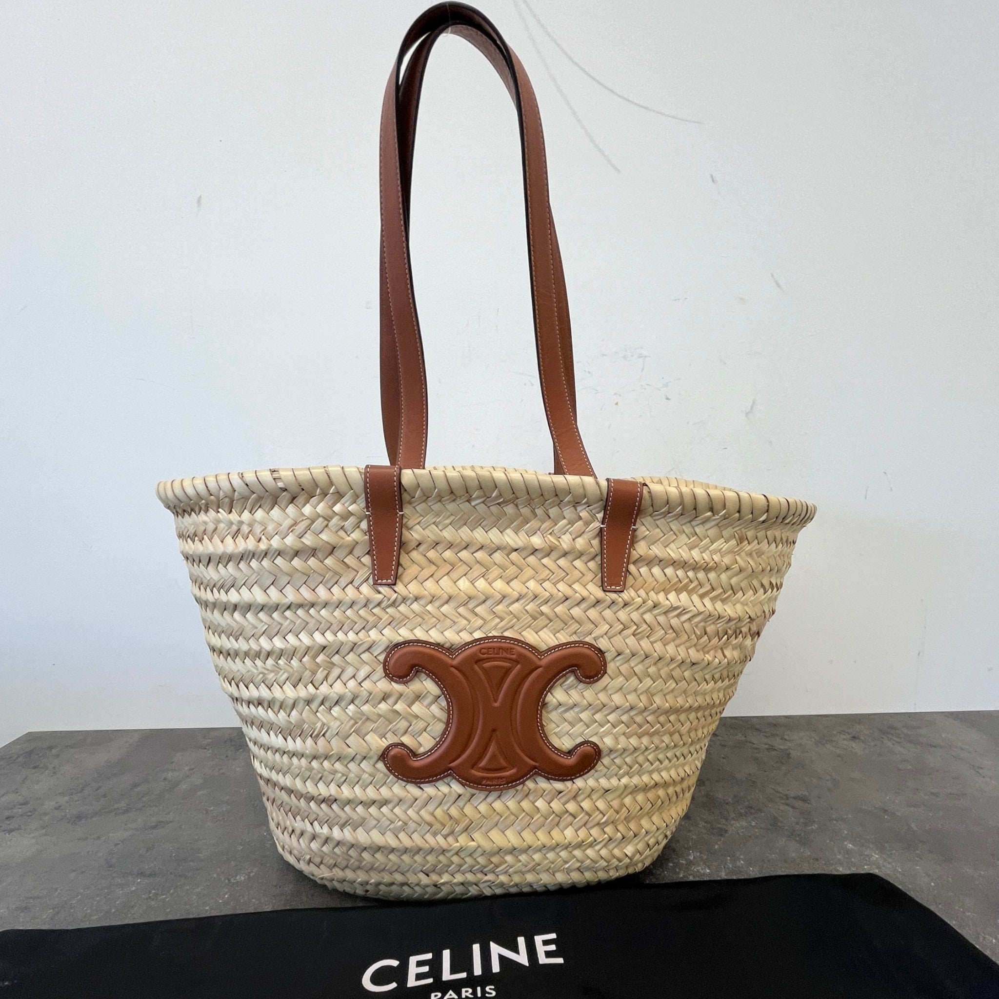 Women's Medium Classic Panier Basket Bag Beige