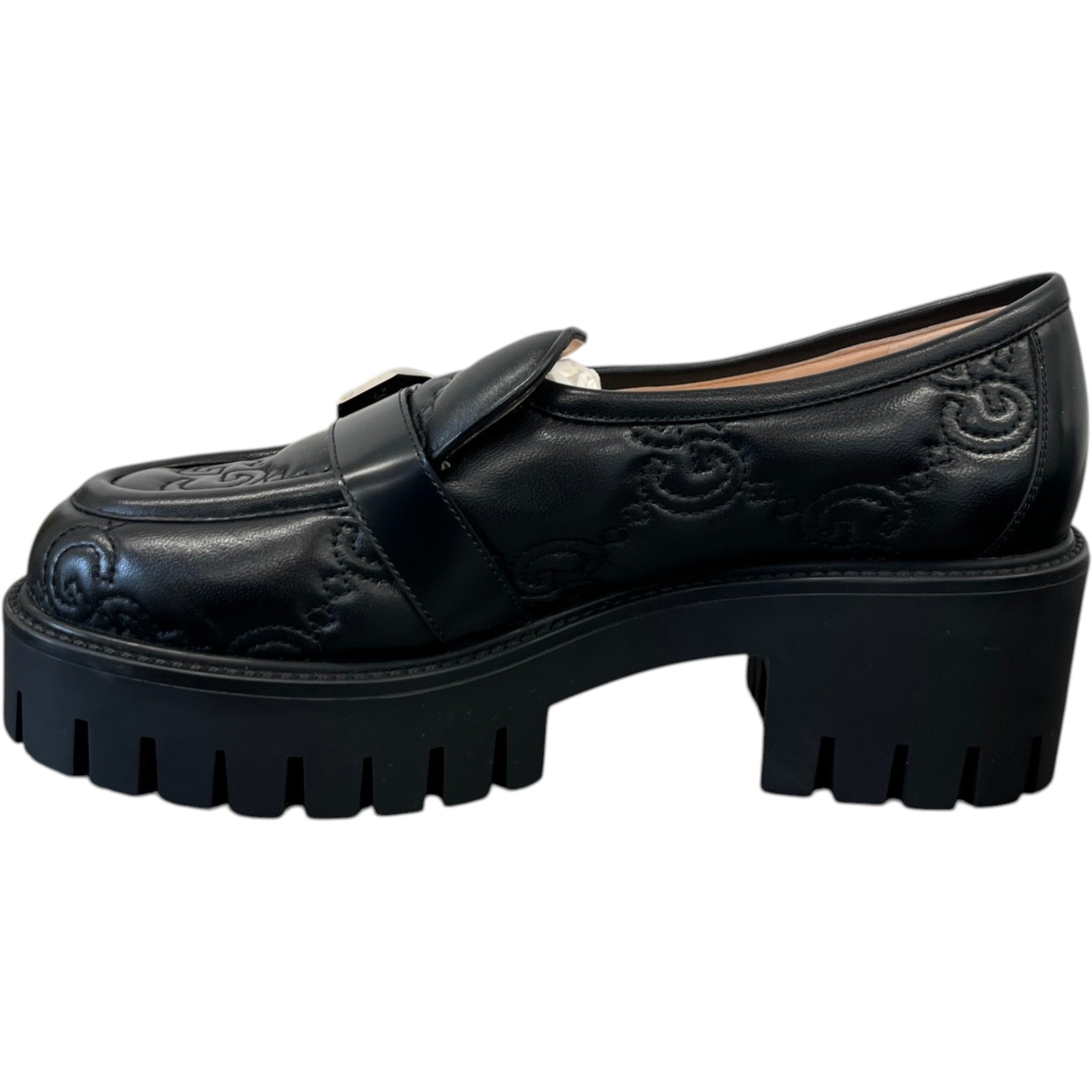 Women's Gg Matelassé Platform Loafers Black Size EU 38.5 / UK 5.5