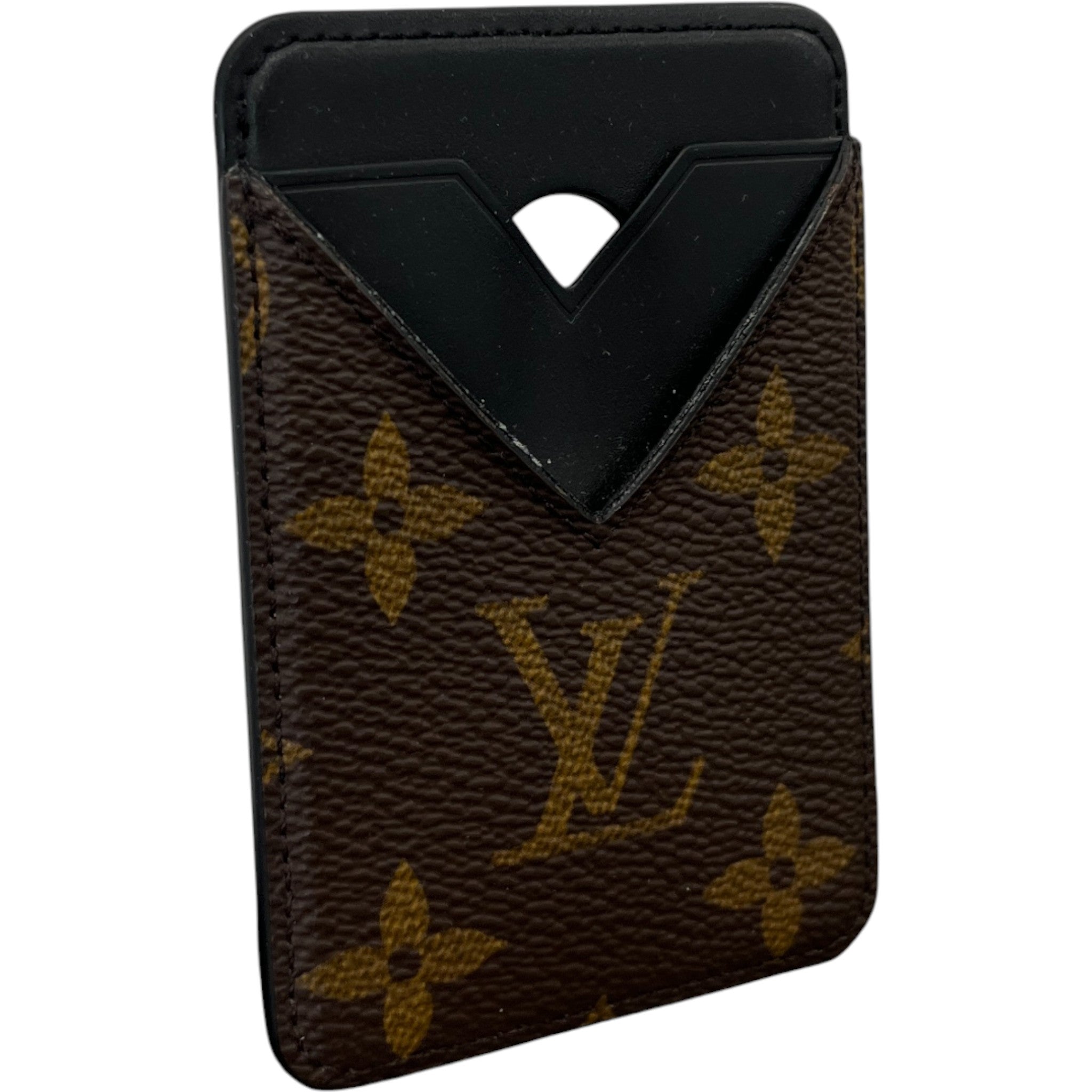 Monogram Porte-Cartes Magnet Card Holder Brown