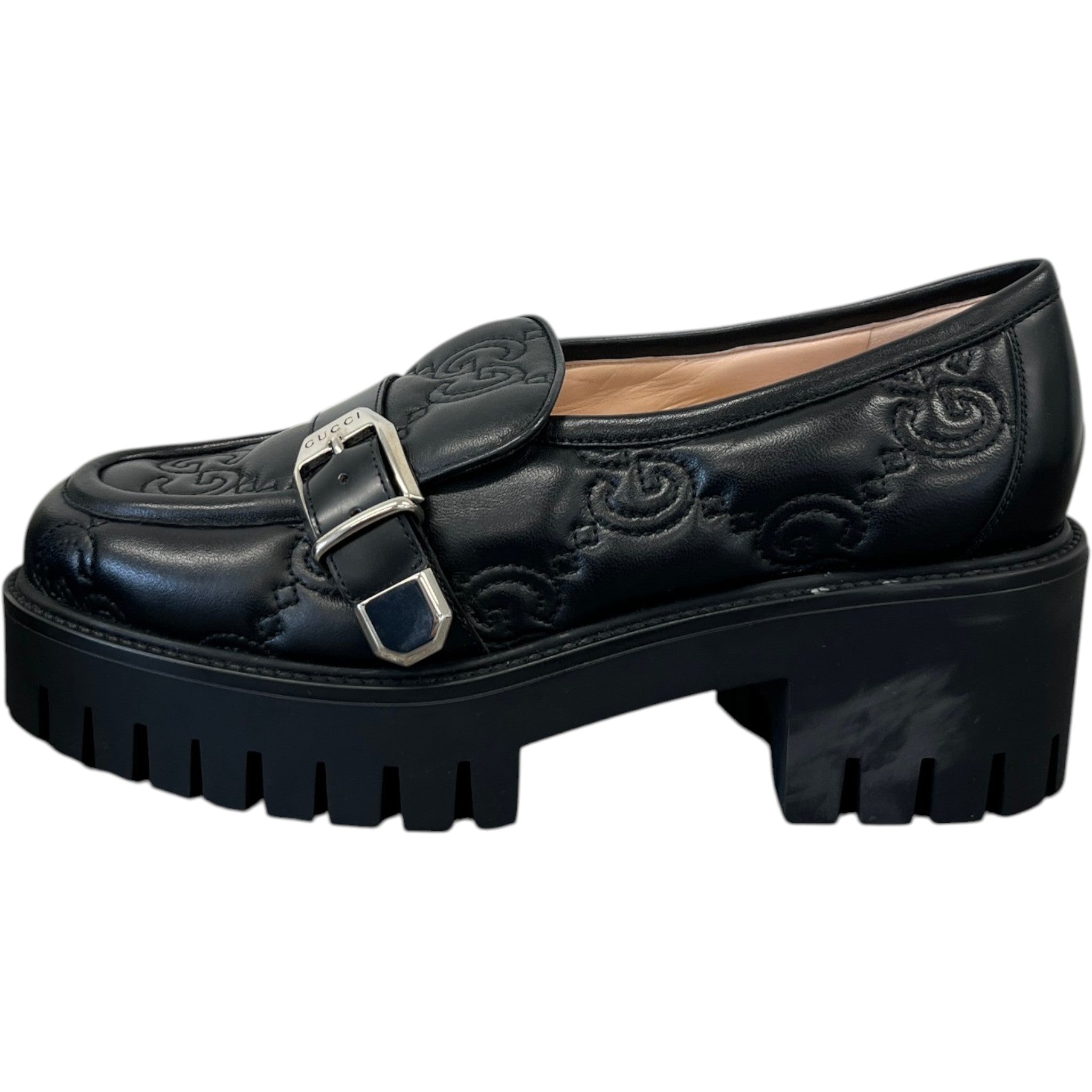Women's Gg Matelassé Platform Loafers Black Size EU 38.5 / UK 5.5