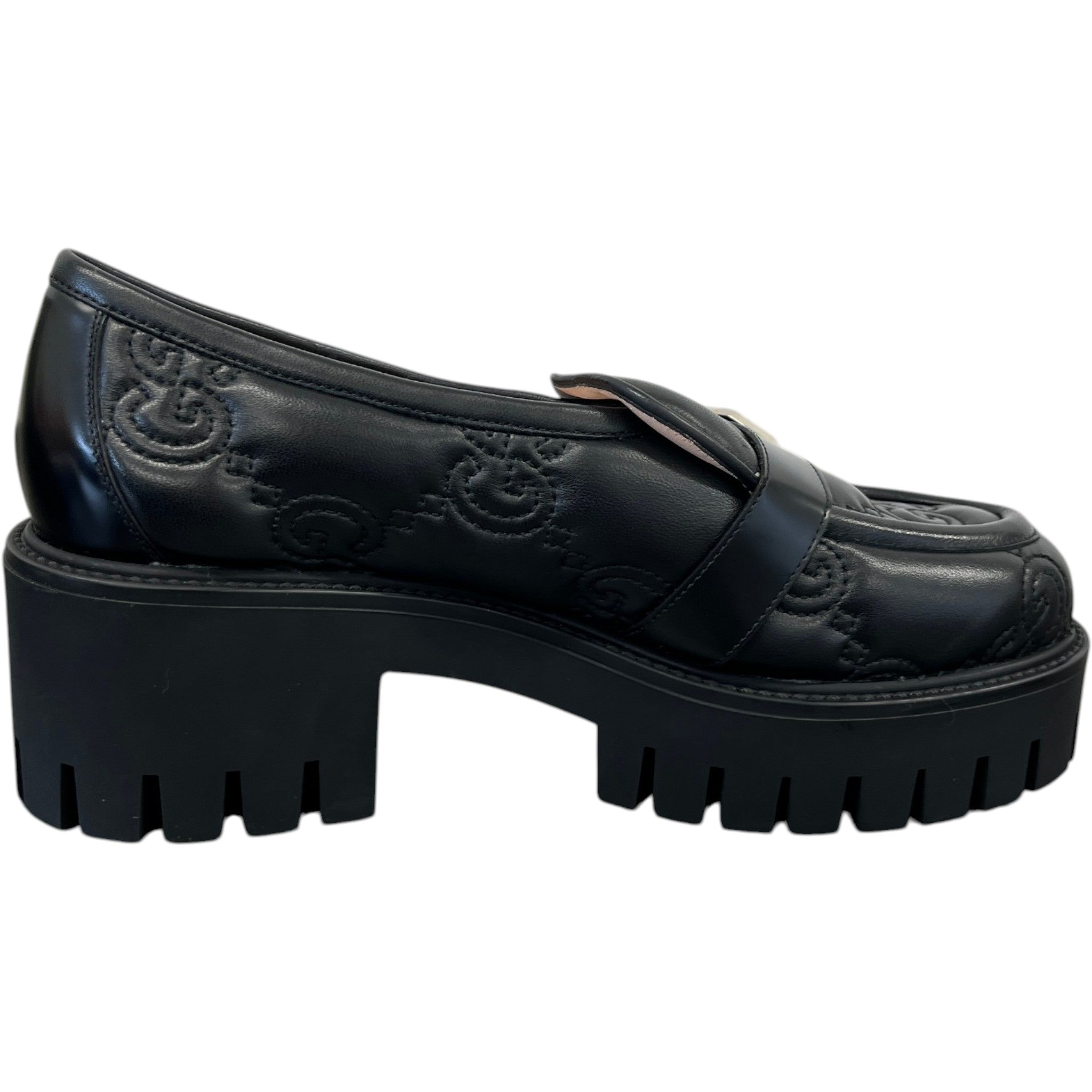 Women's Gg Matelassé Platform Loafers Black Size EU 38.5 / UK 5.5
