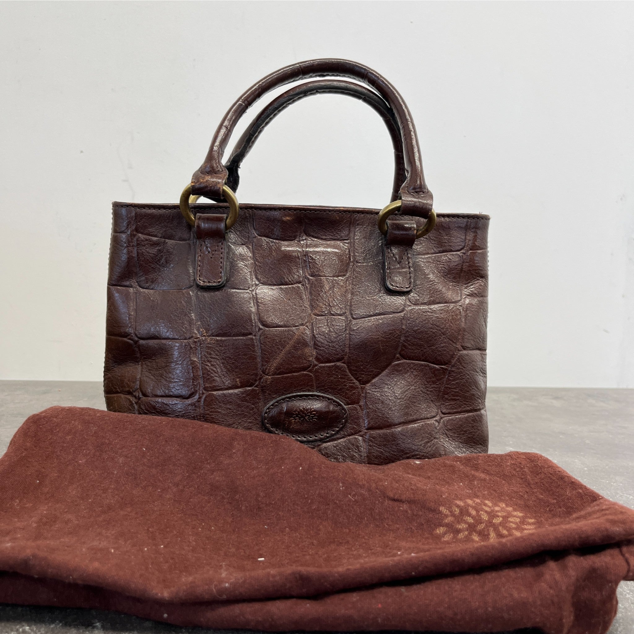Women's Crocodile Embossed Mini Bag Brown