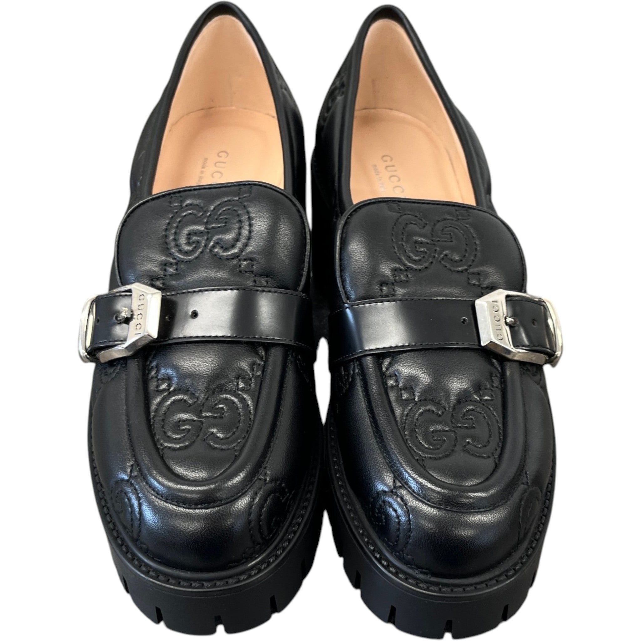 Women's Gg Matelassé Platform Loafers Black Size EU 38.5 / UK 5.5