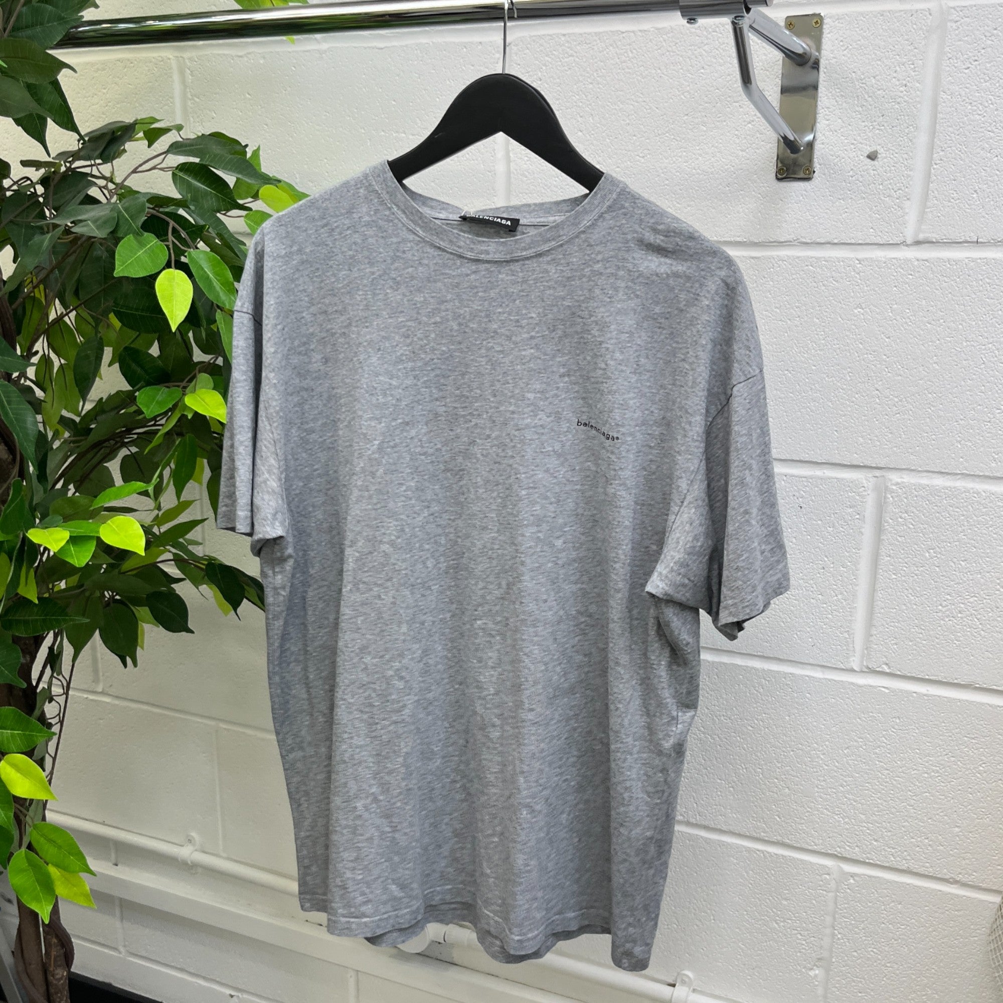 Men's Logo Print T-Shirt Grey Size M
