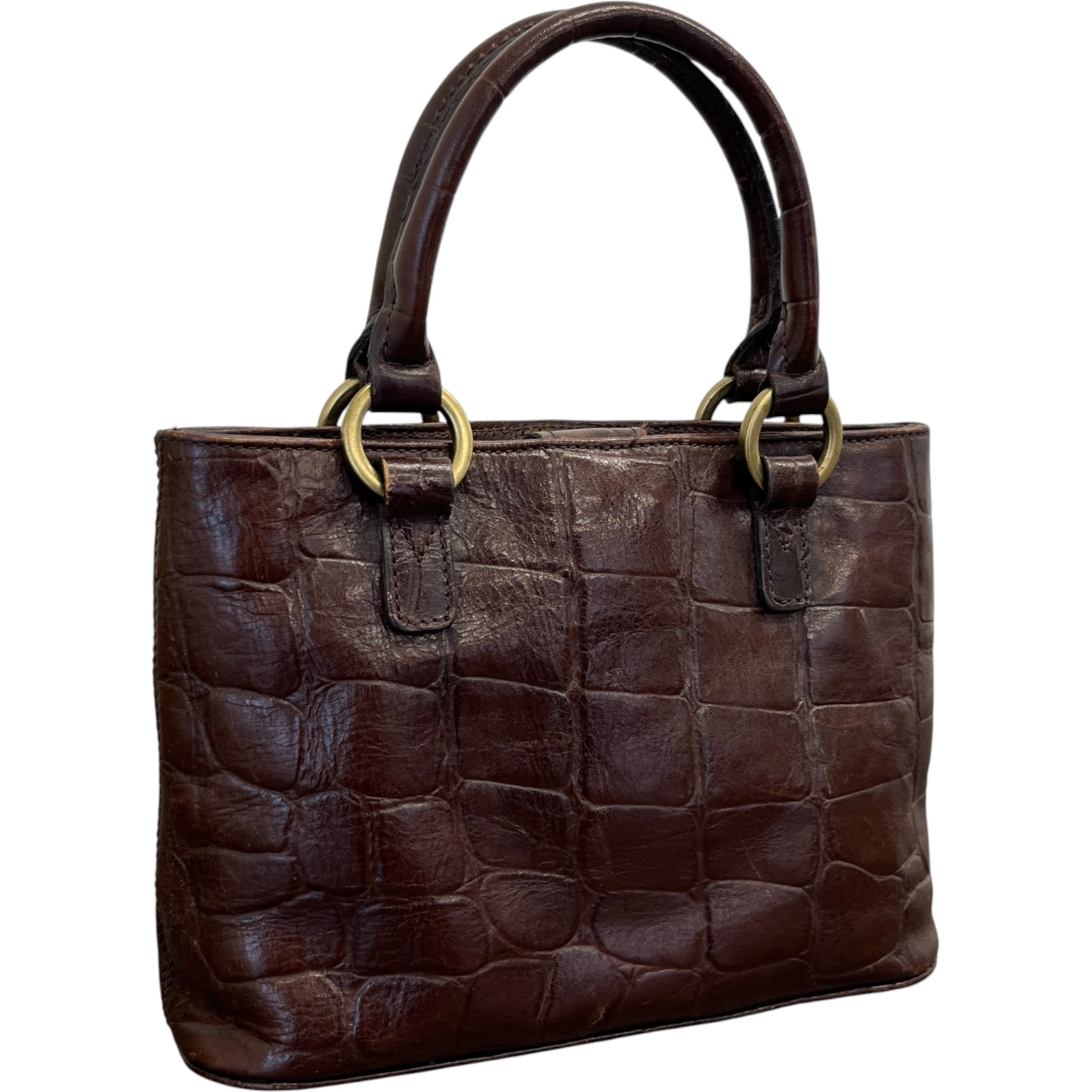 Women's Crocodile Embossed Mini Bag Brown