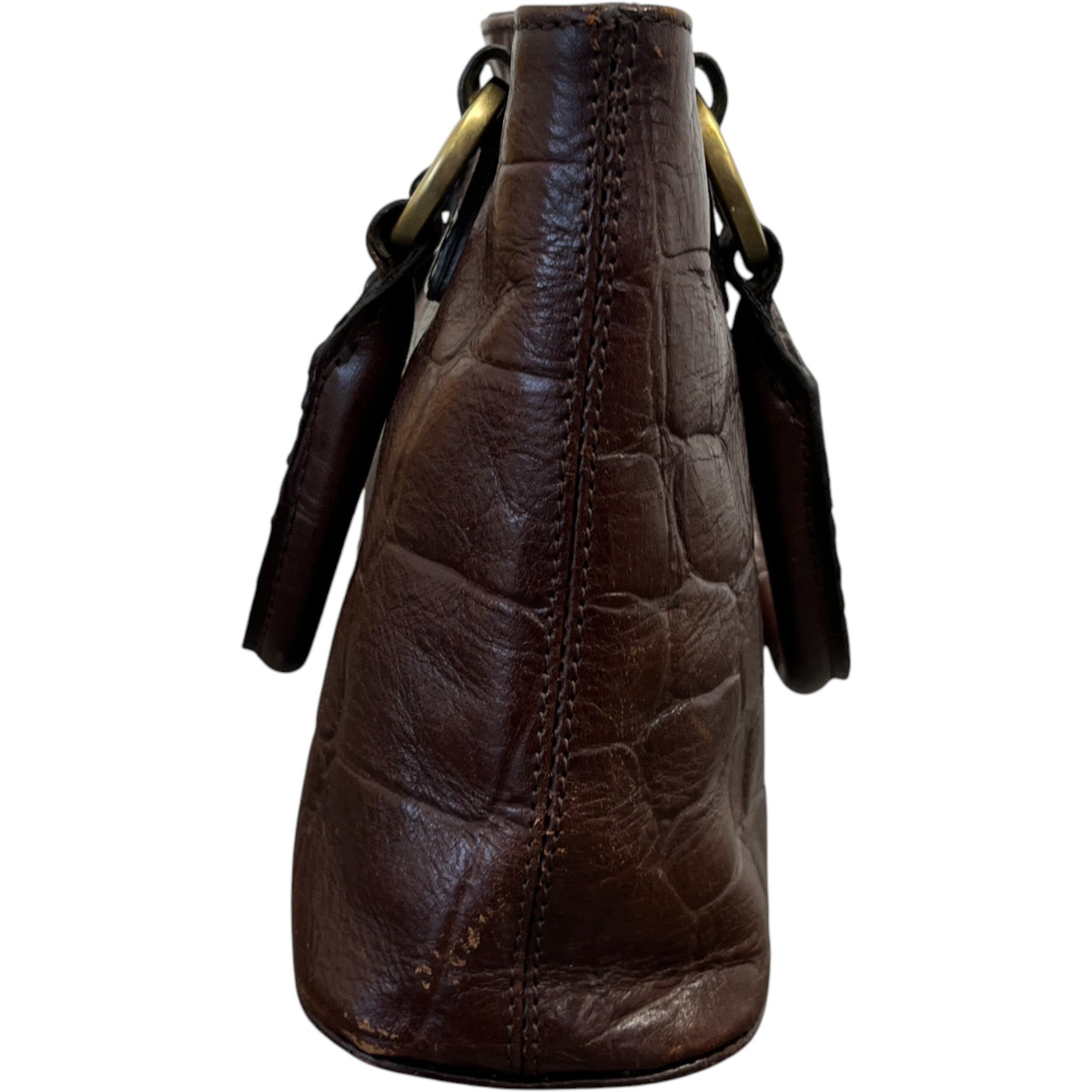 Women's Crocodile Embossed Mini Bag Brown