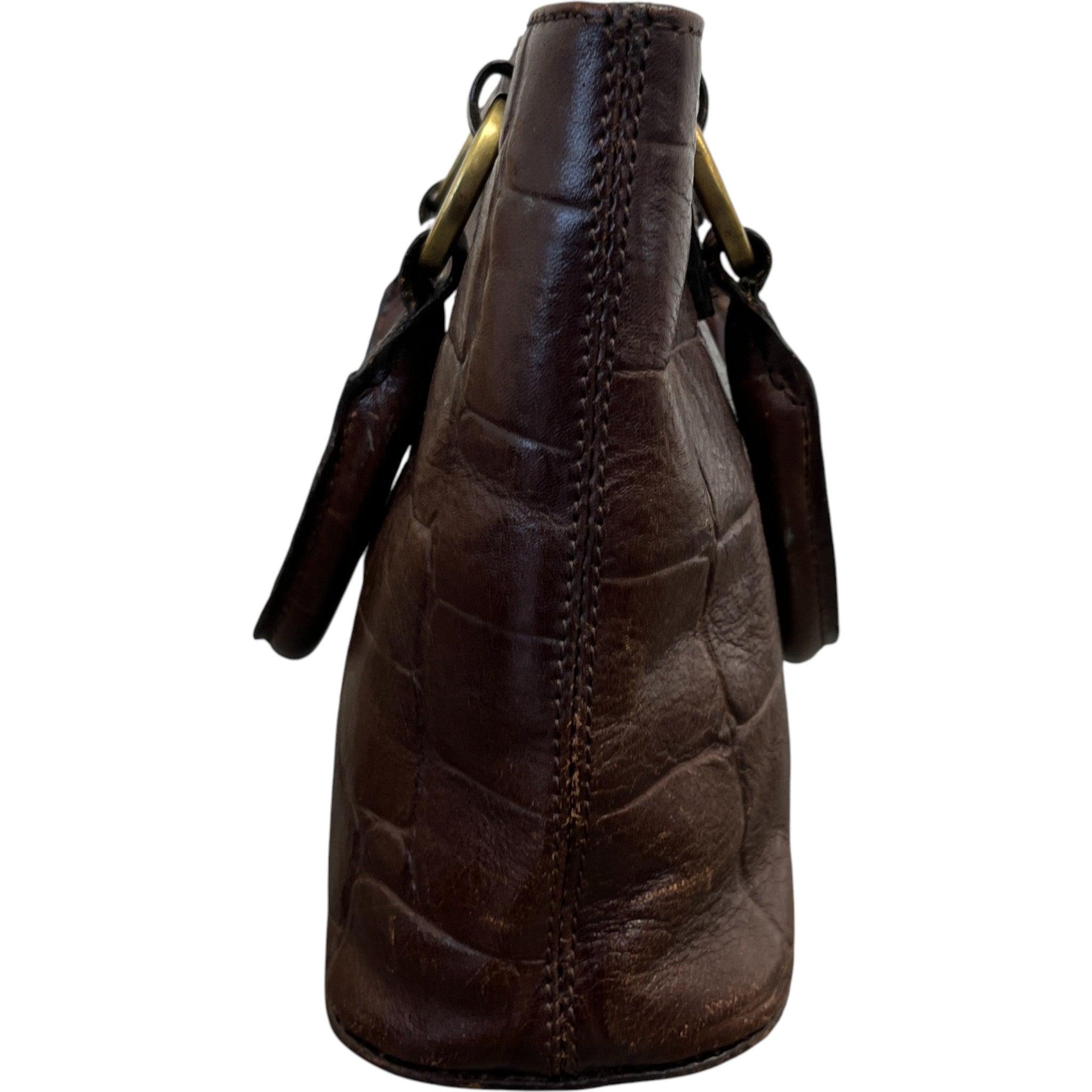 Women's Crocodile Embossed Mini Bag Brown