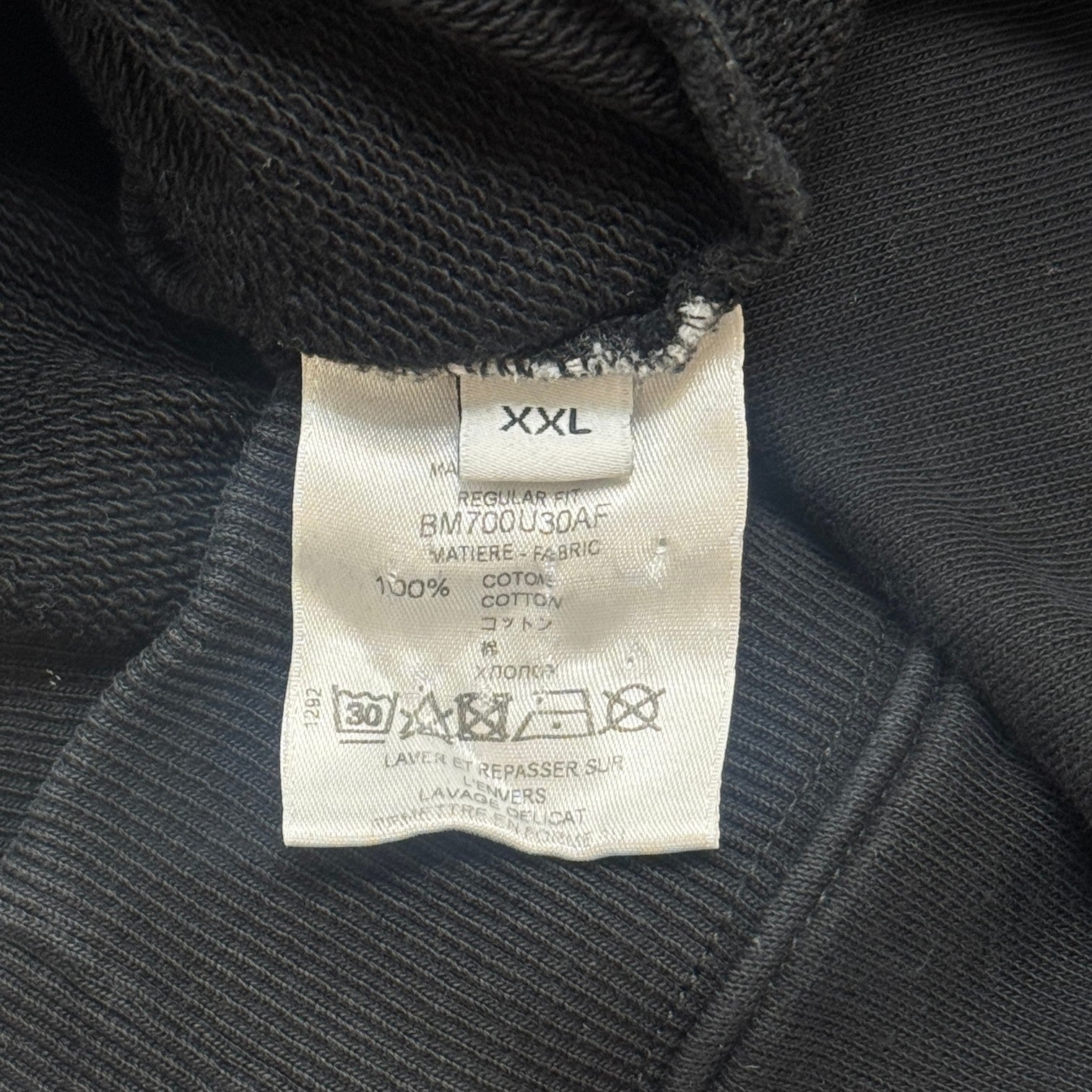 Men's Distressed Logo Print Sweatshirt Black Size XXL