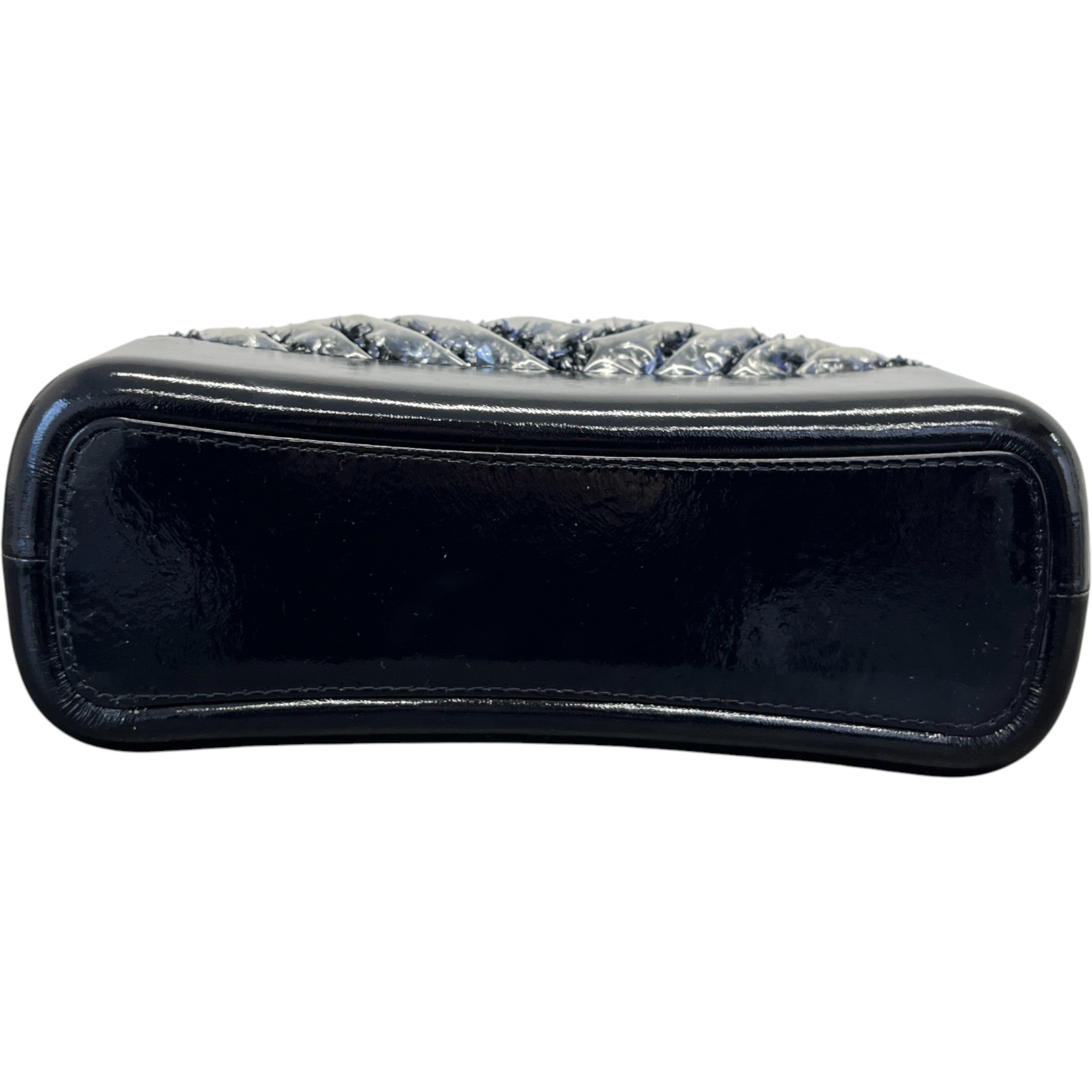 Women's Medium Plastic Chevron Gabrielle Tweed Hobo Bag Black