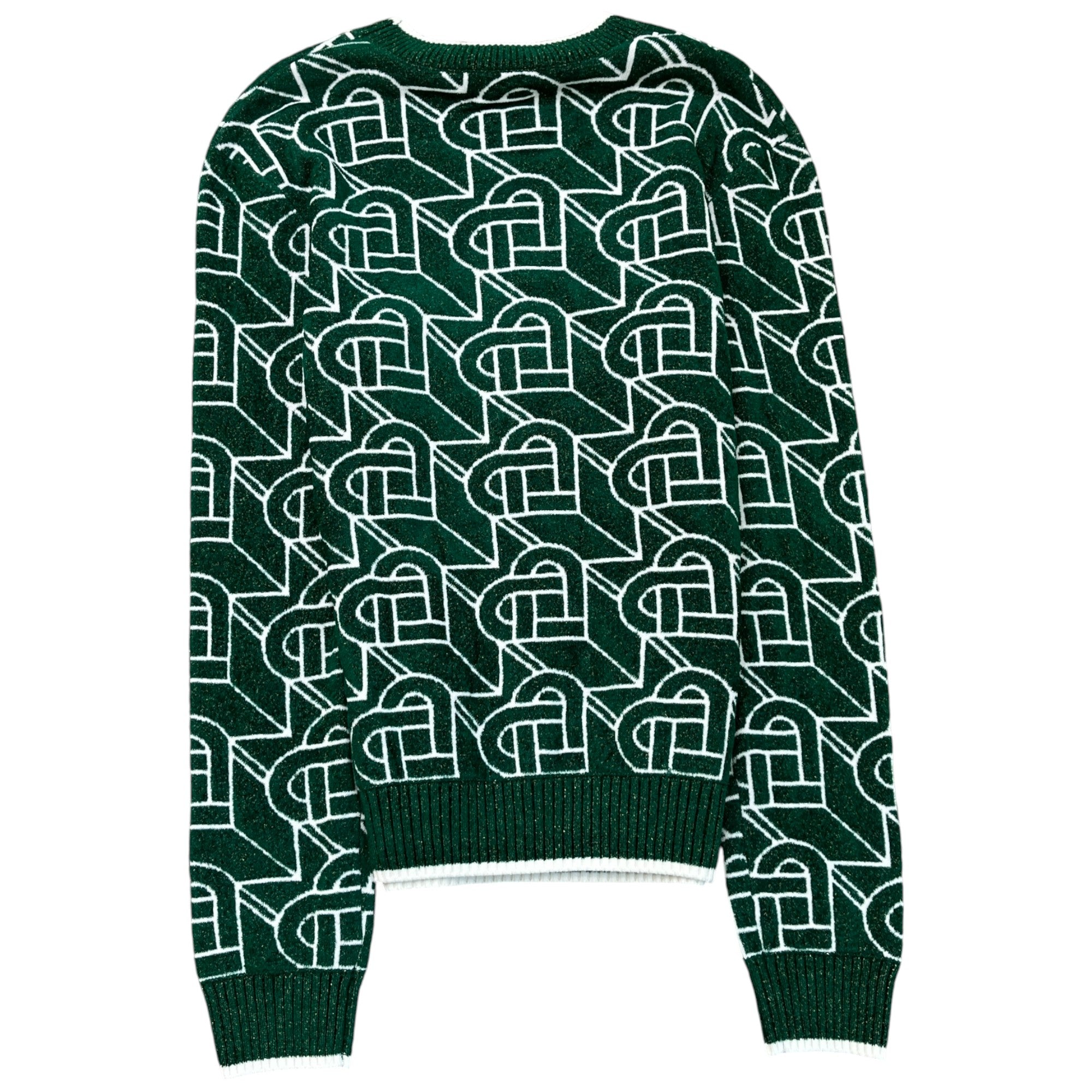 Women's Heart Monogram Jumper Green Size XS