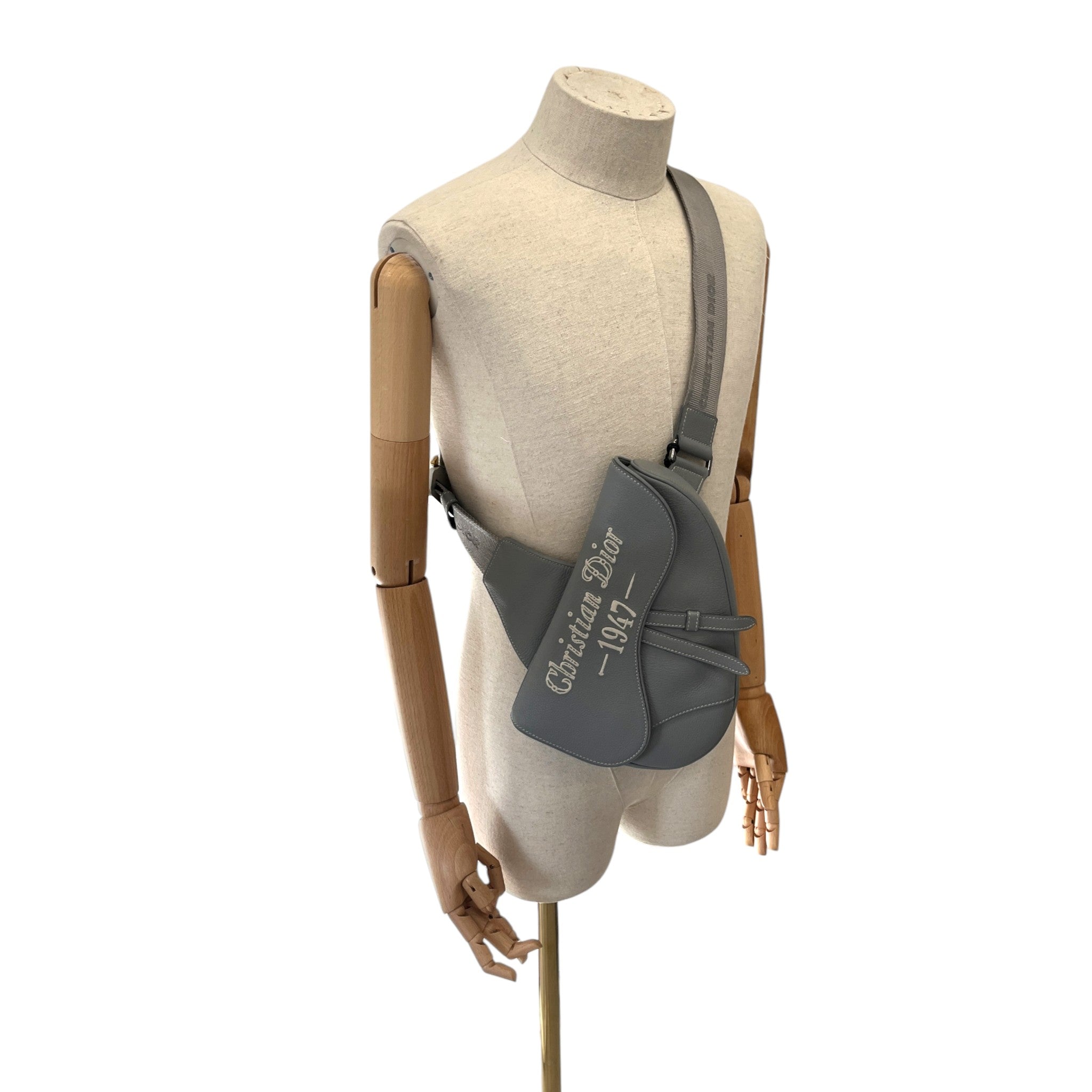 Men's Saddle Messenger Bag Grey