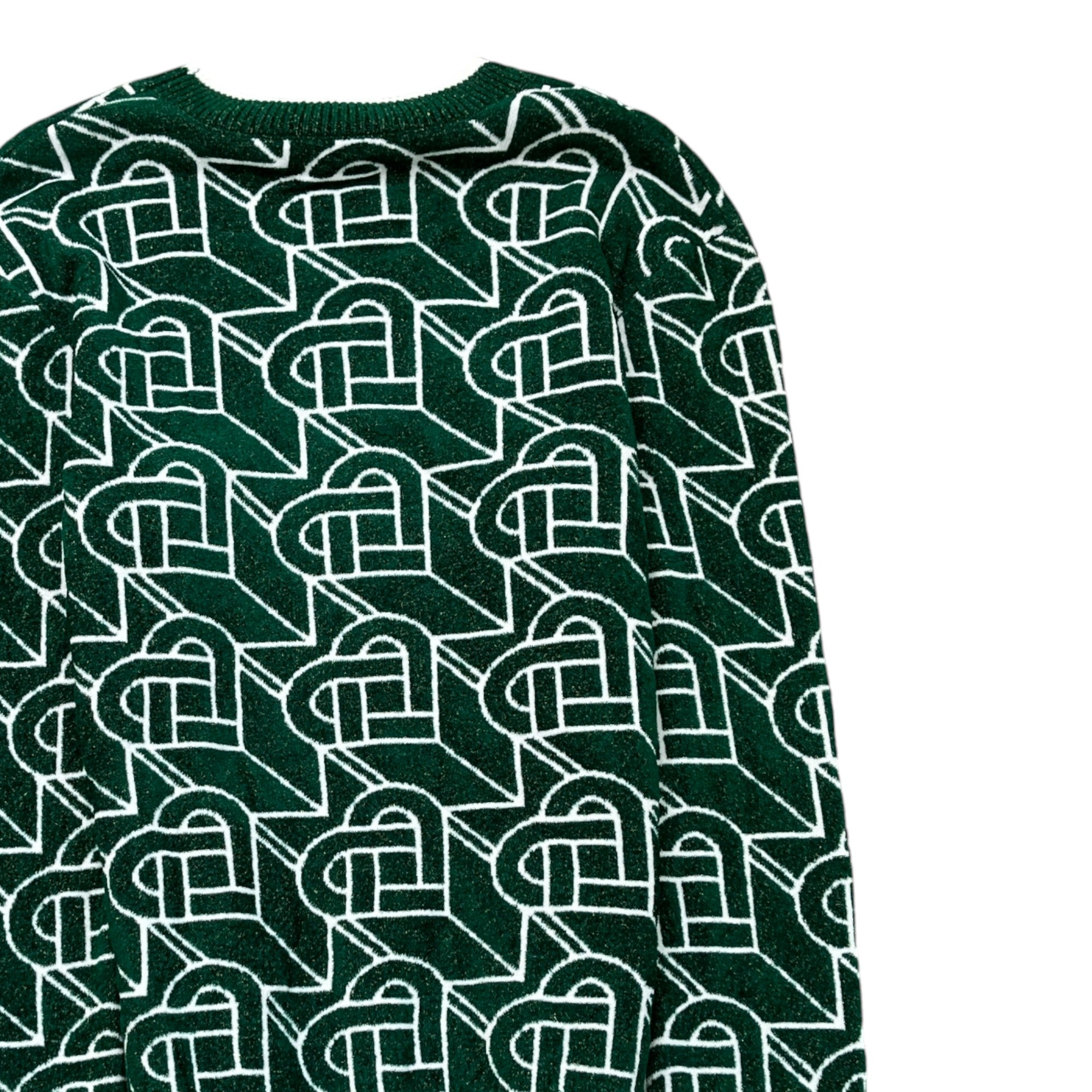 Women's Heart Monogram Jumper Green Size XS
