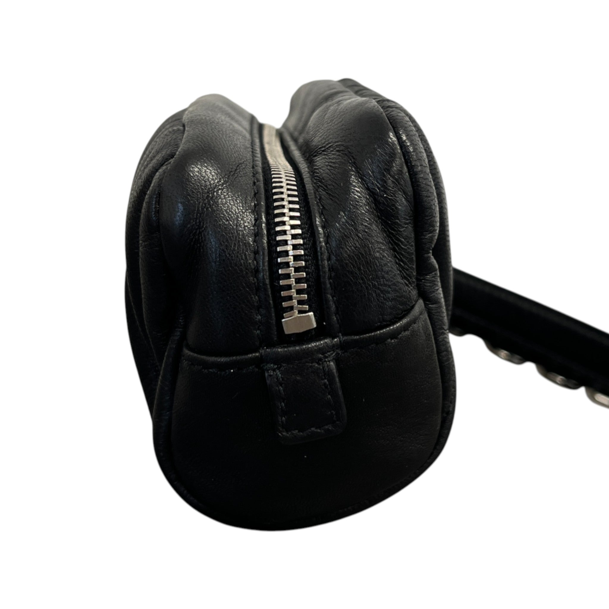 Women's Matelasse Leather Wristlet Purse Black