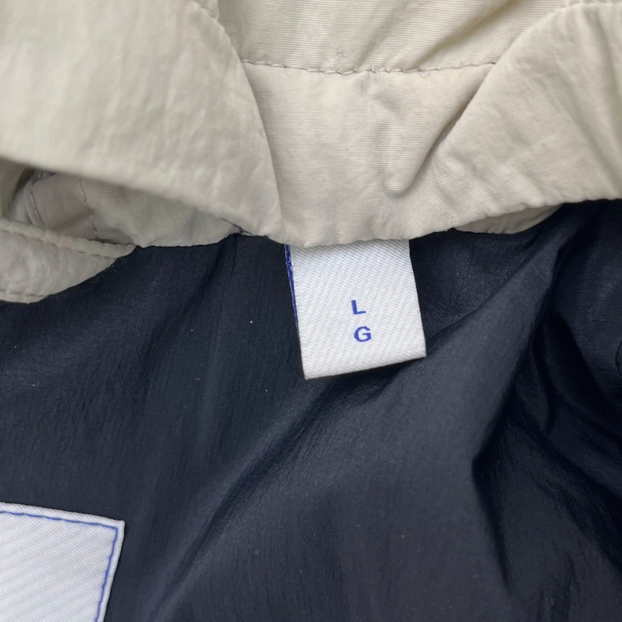 Men's Embroidered Logo Down Jacket Beige Size L