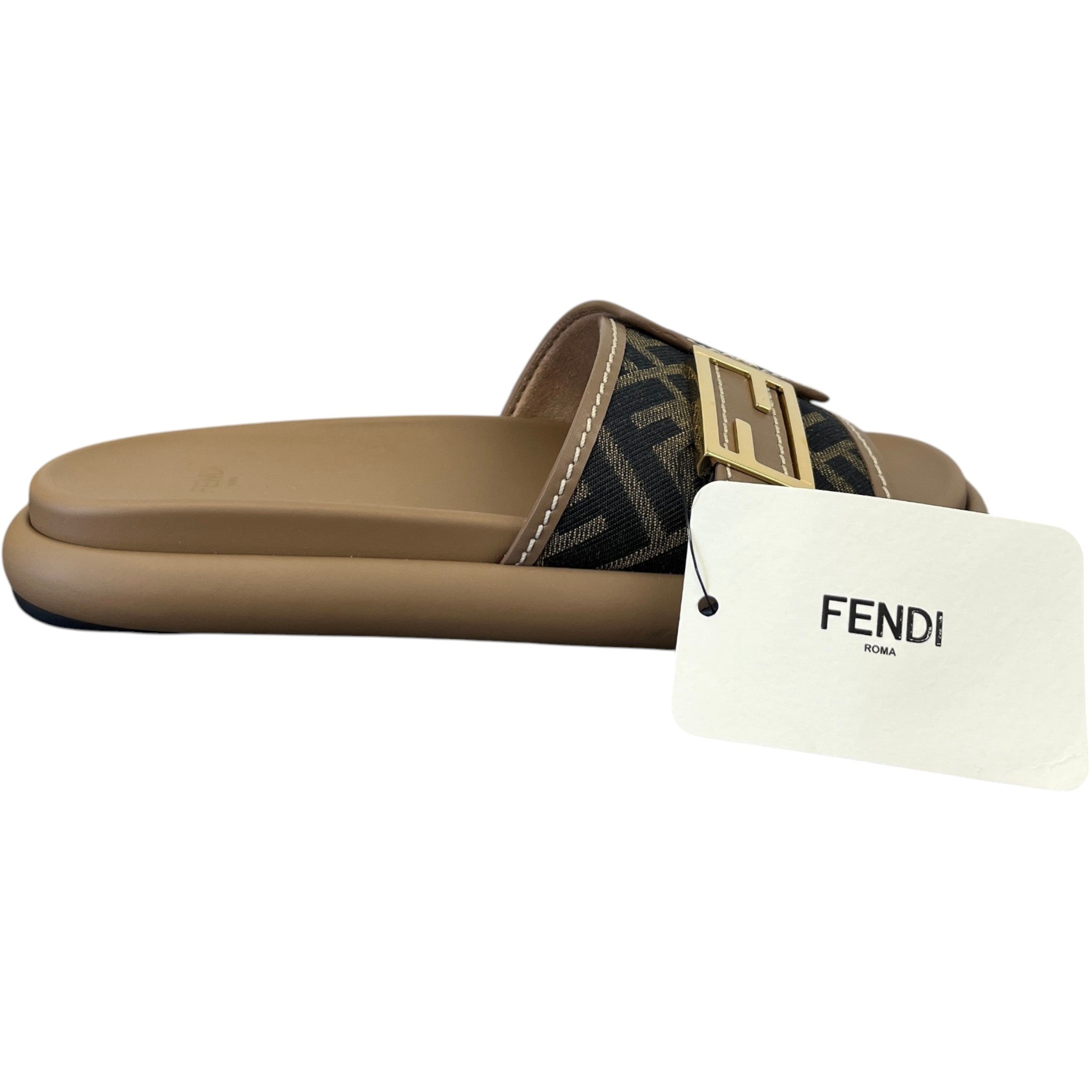 Women's Feel Ff Zucca Slides Brown Size EU 37 / UK 4