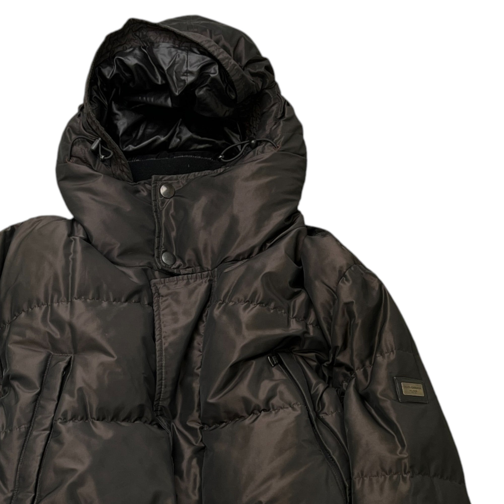 Men's Plaque Logo Down Jacket Brown Size IT 50 / L