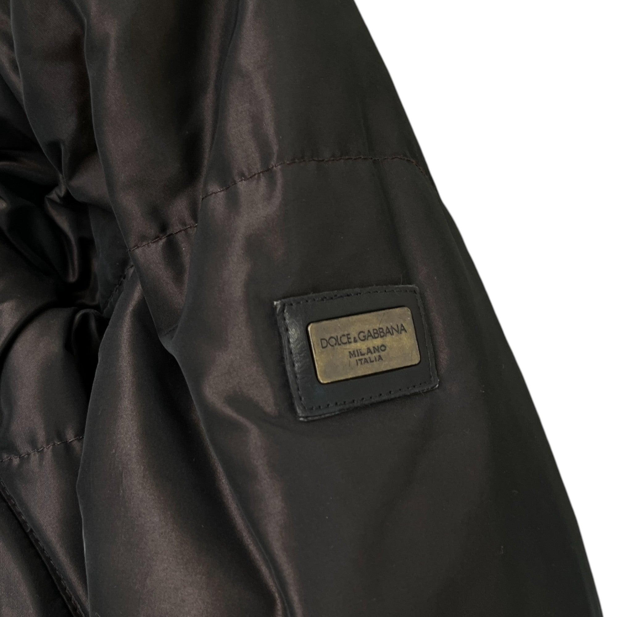 Men's Plaque Logo Down Jacket Brown Size IT 50 / L