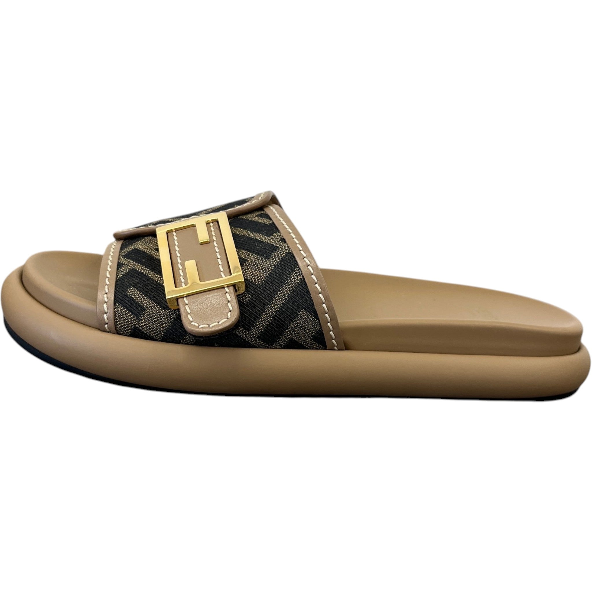 Women's Feel Ff Zucca Slides Brown Size EU 37 / UK 4