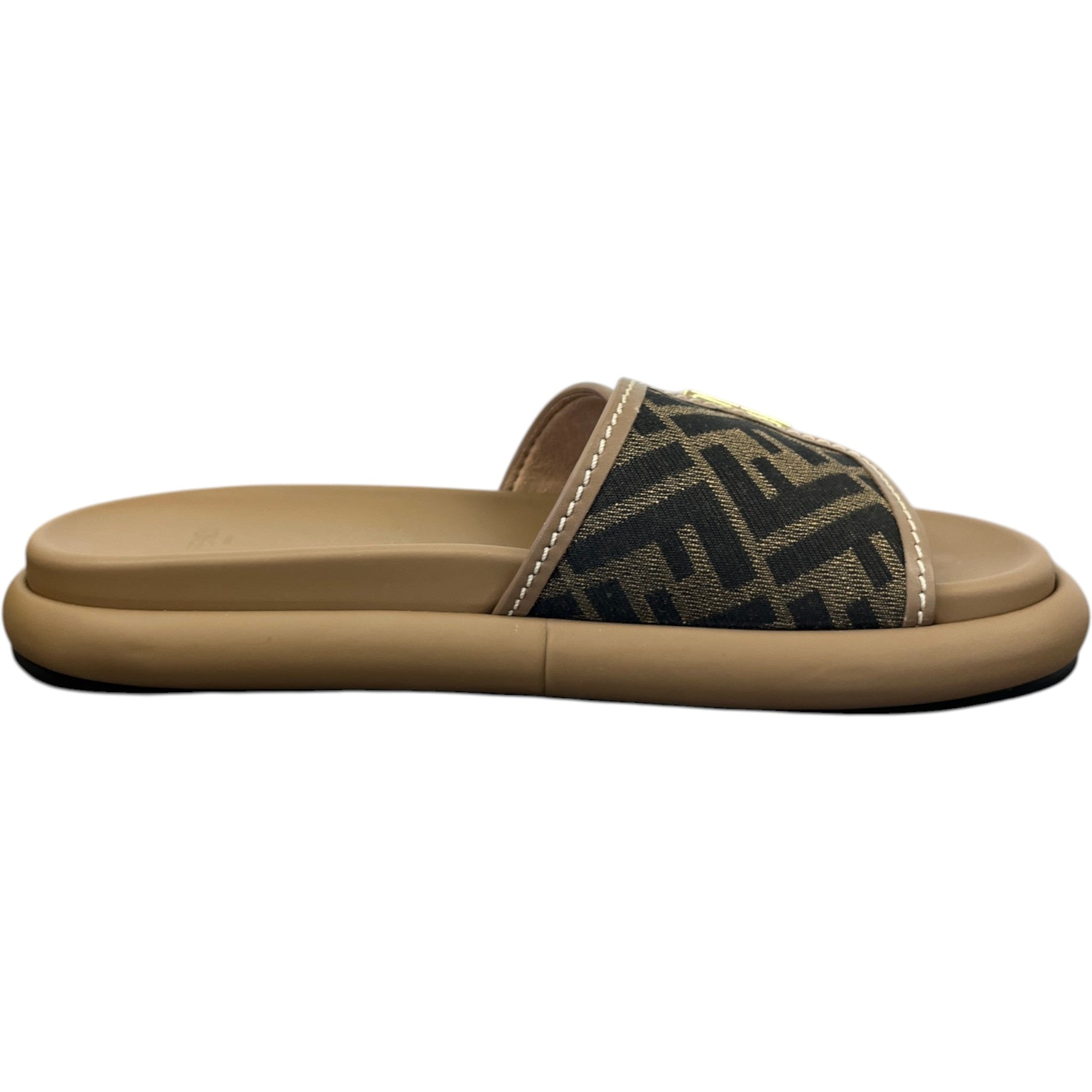 Women's Feel Ff Zucca Slides Brown Size EU 37 / UK 4
