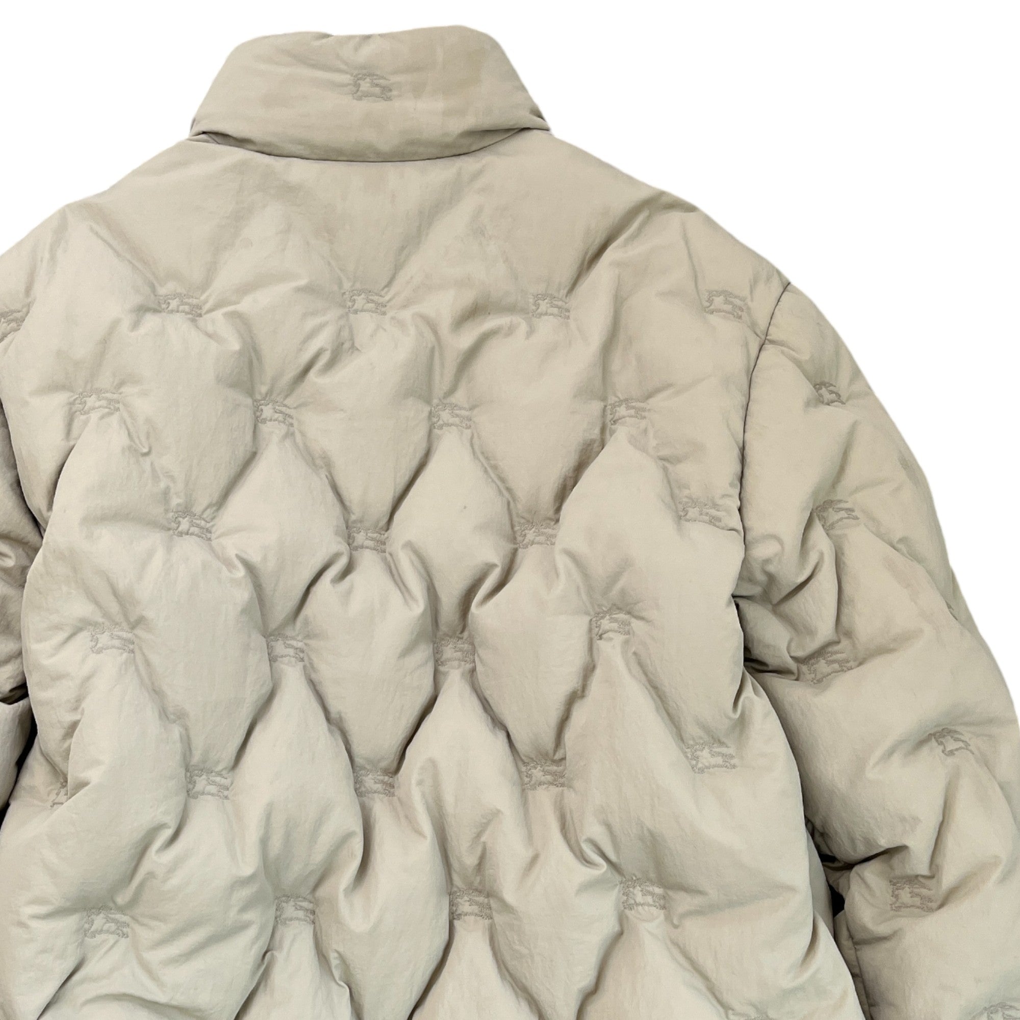 Men's Embroidered Logo Down Jacket Beige Size L