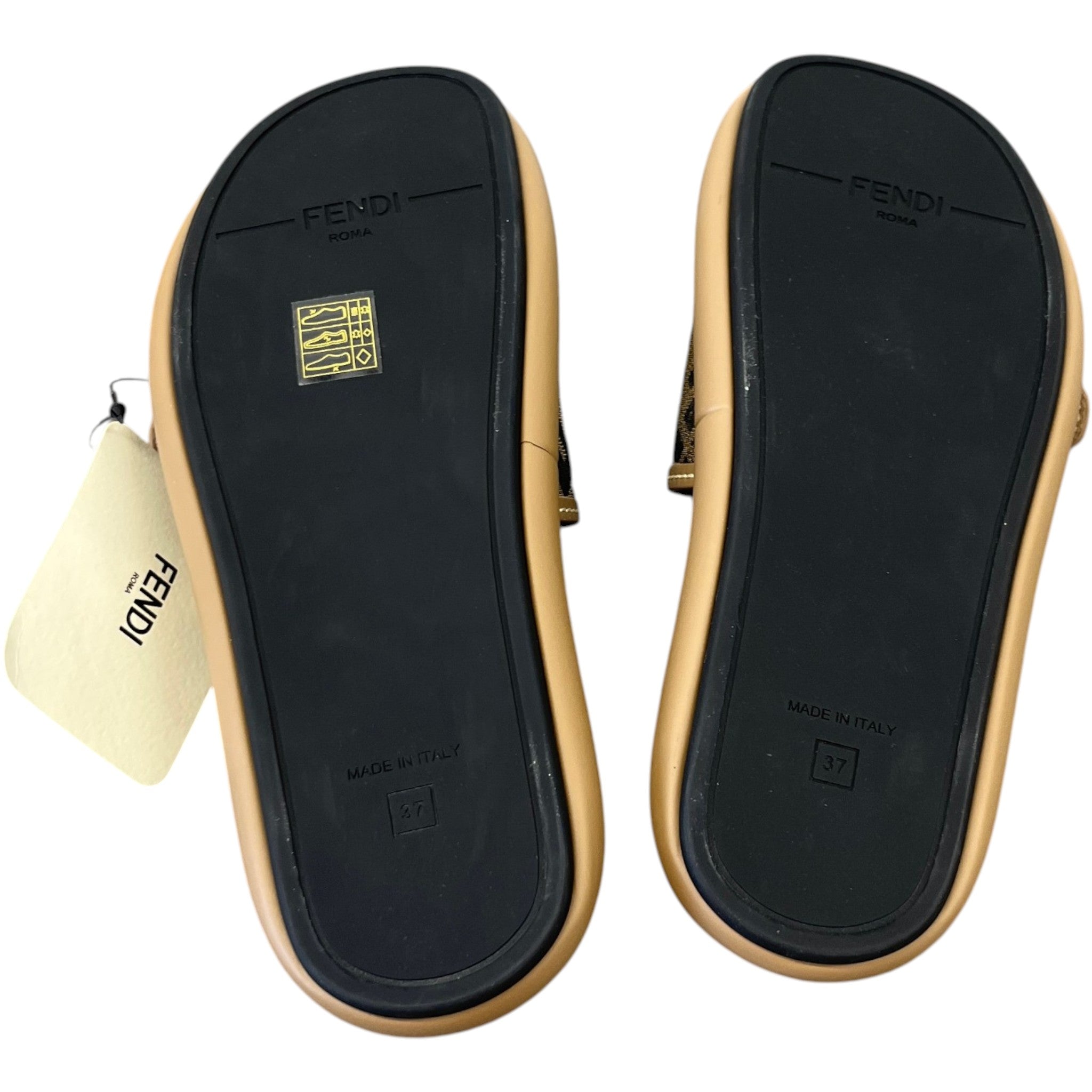 Women's Feel Ff Zucca Slides Brown Size EU 37 / UK 4
