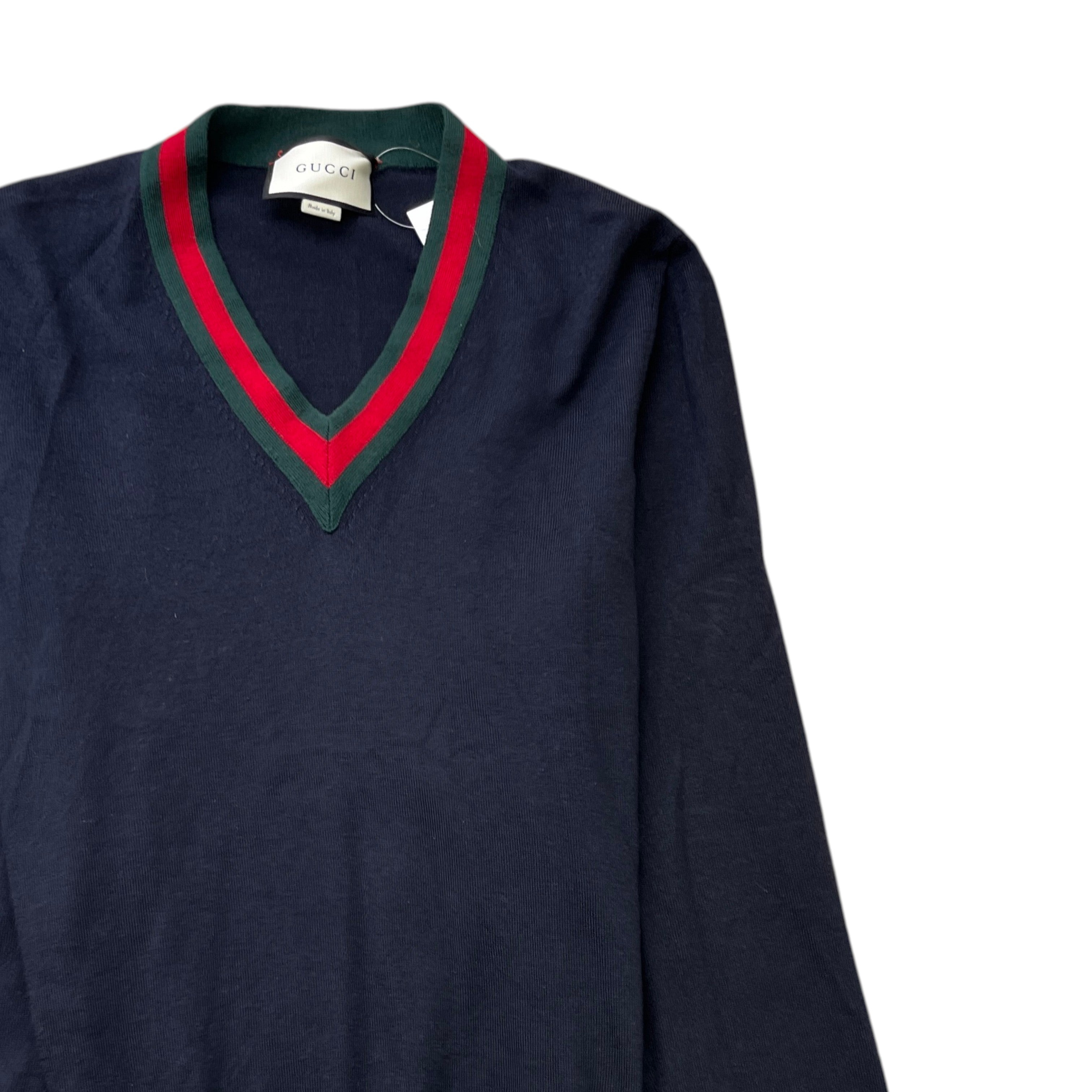 Men's Web V Neck Jumper Navy Size S