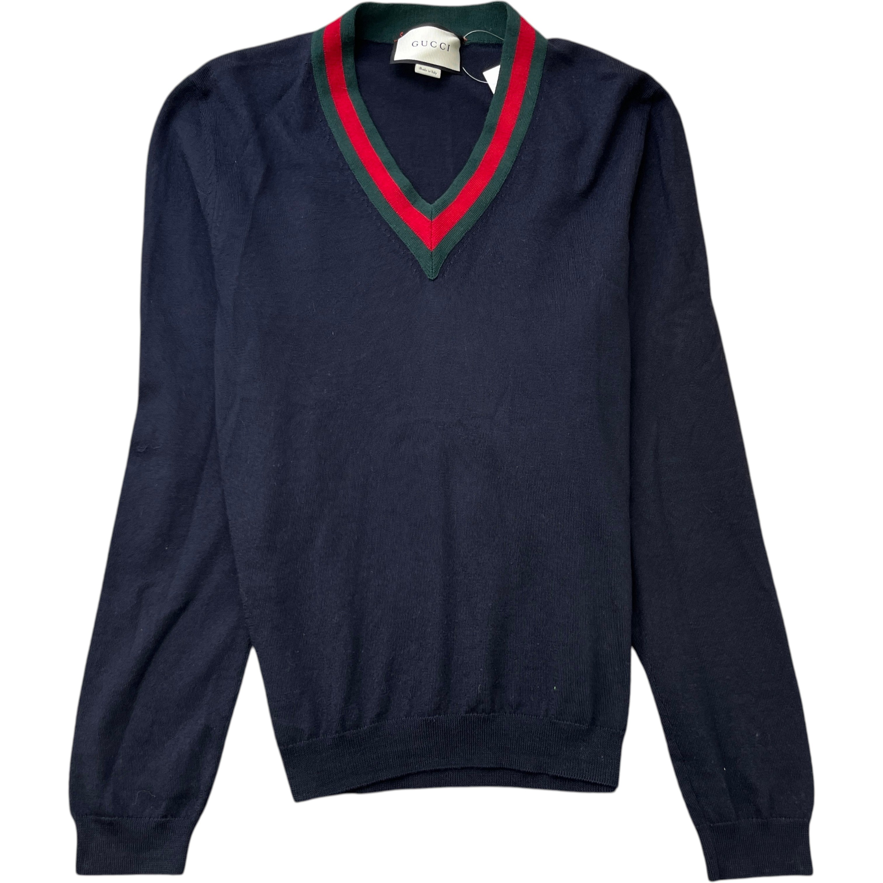 Men's Web V Neck Jumper Navy Size S