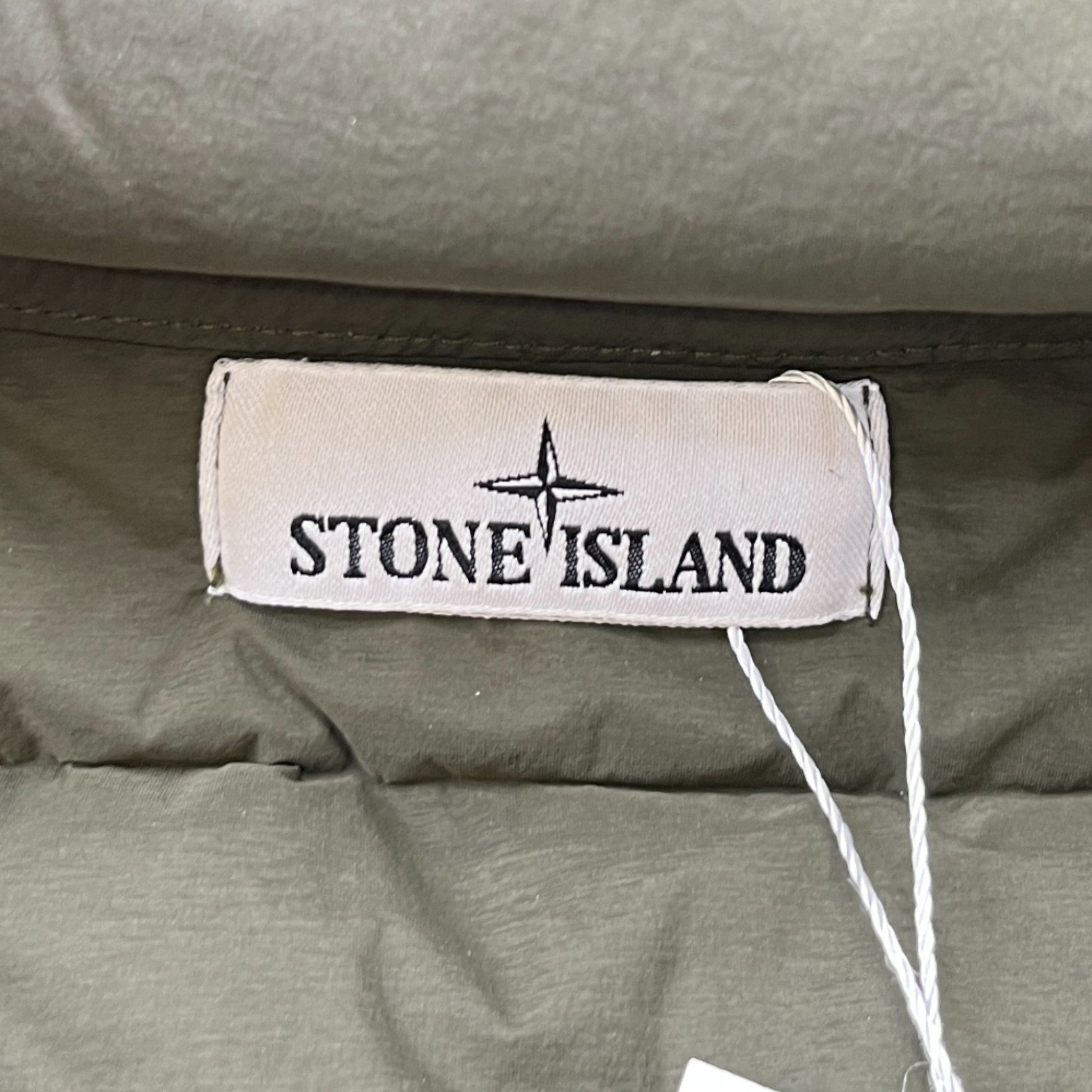 Men's Seamless Tunnel Nylon Down Jacket Khaki Size L