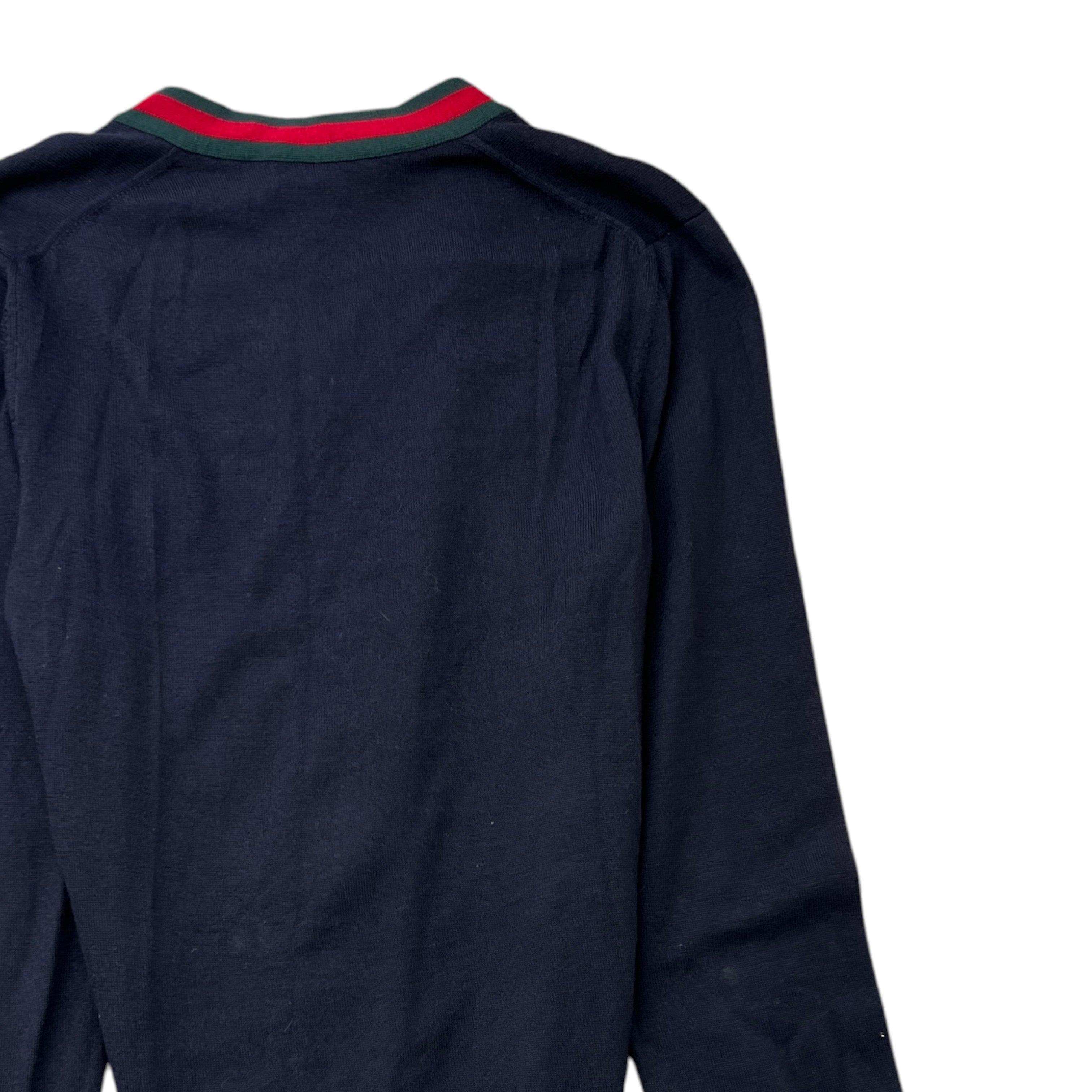Men's Web V Neck Jumper Navy Size S