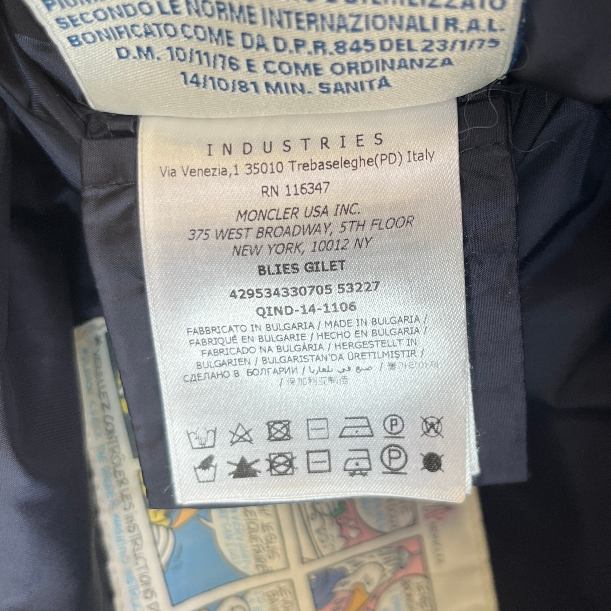 Men's Boys Age 12 Blies Gilet Navy Size Junior Age 12