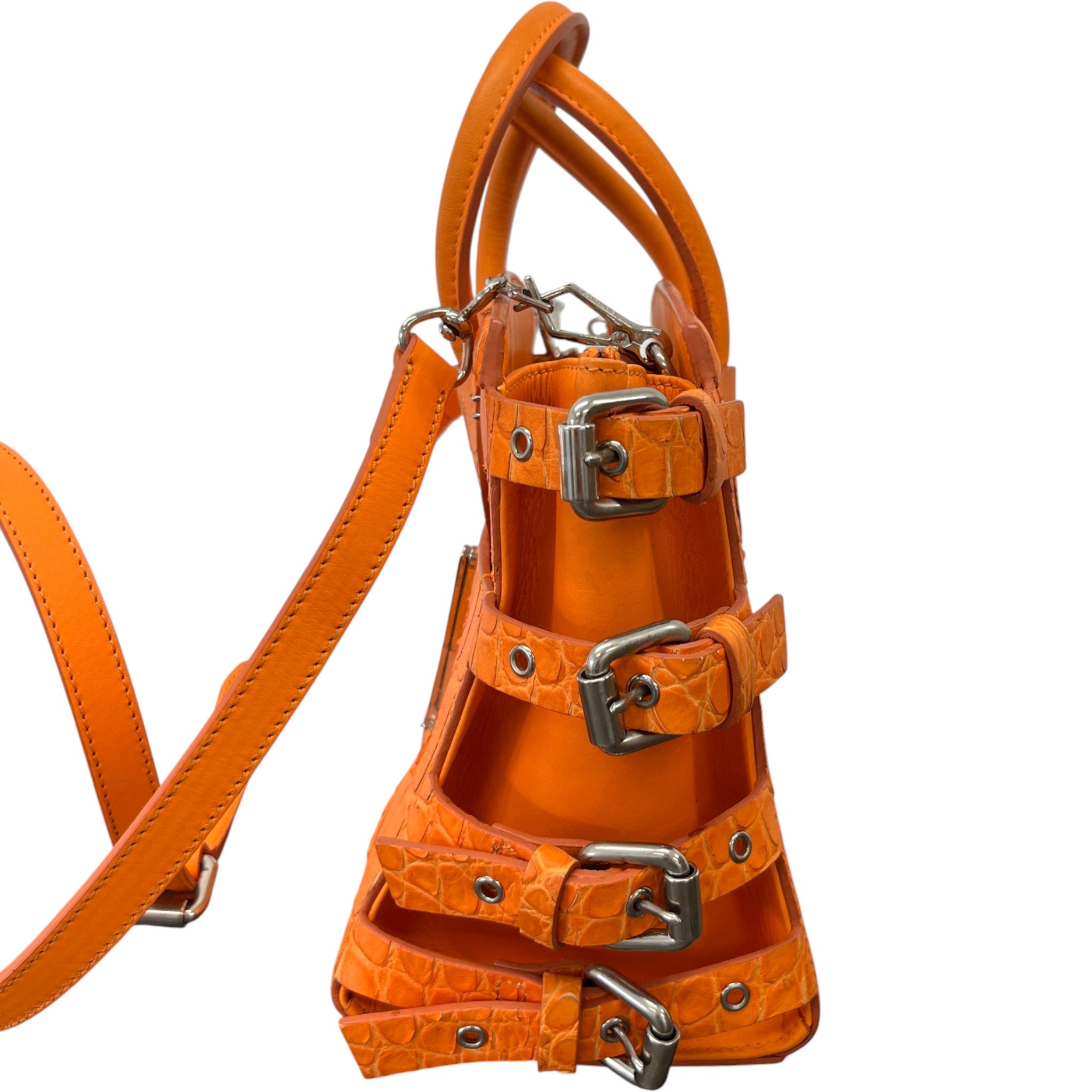 Women's G17 Croc Embossed Handbag Orange