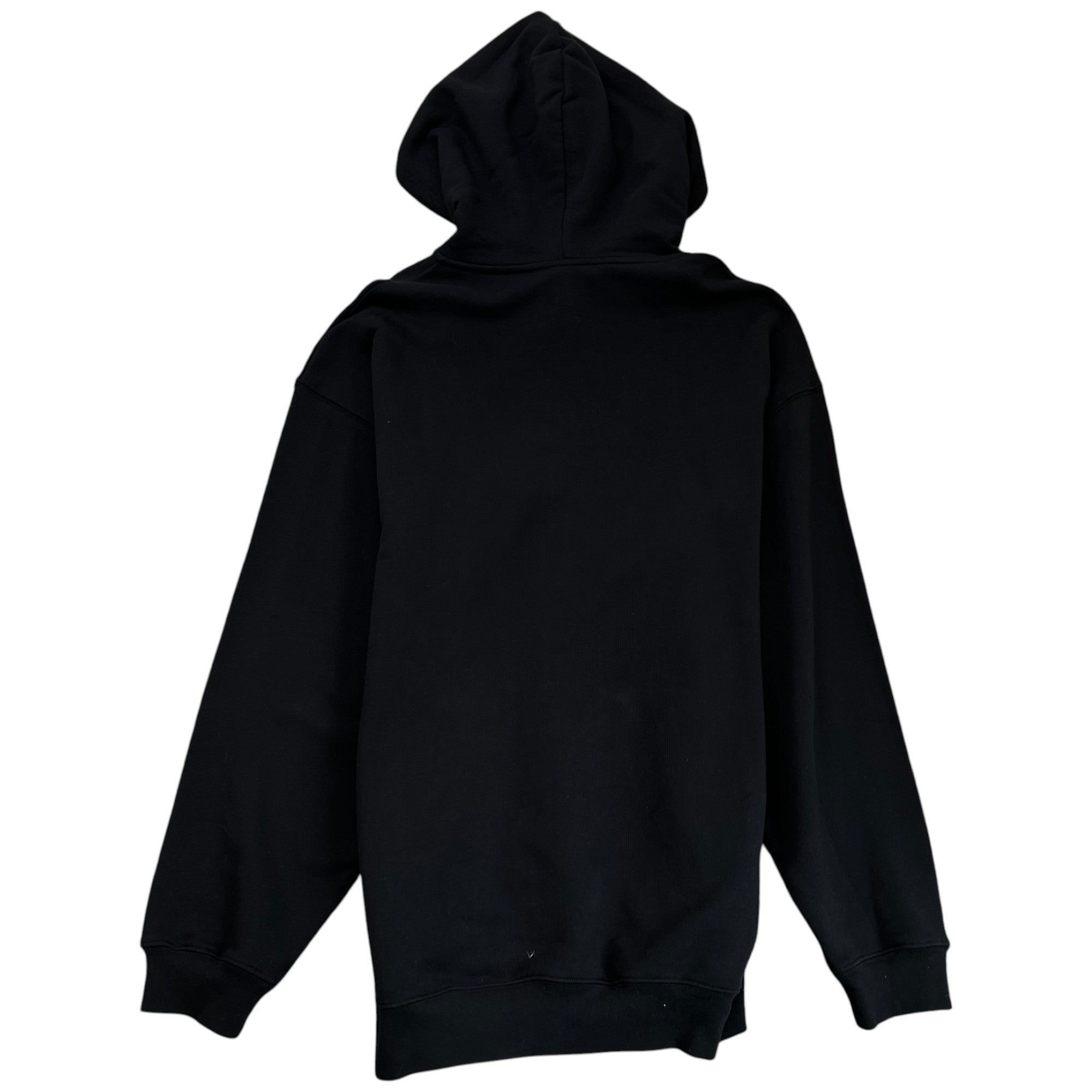 Men's Rainbow Embroidered Logo Hoodie Black Size S