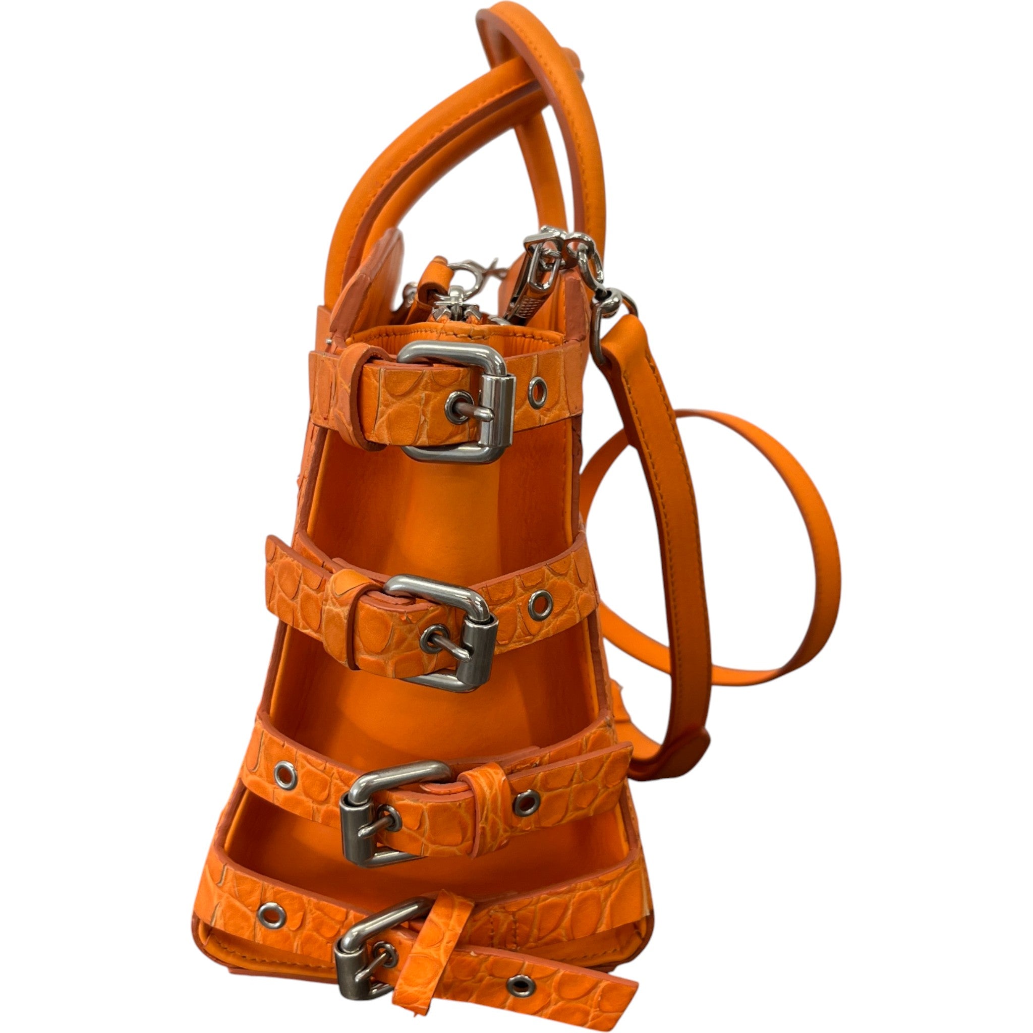 Women's G17 Croc Embossed Handbag Orange