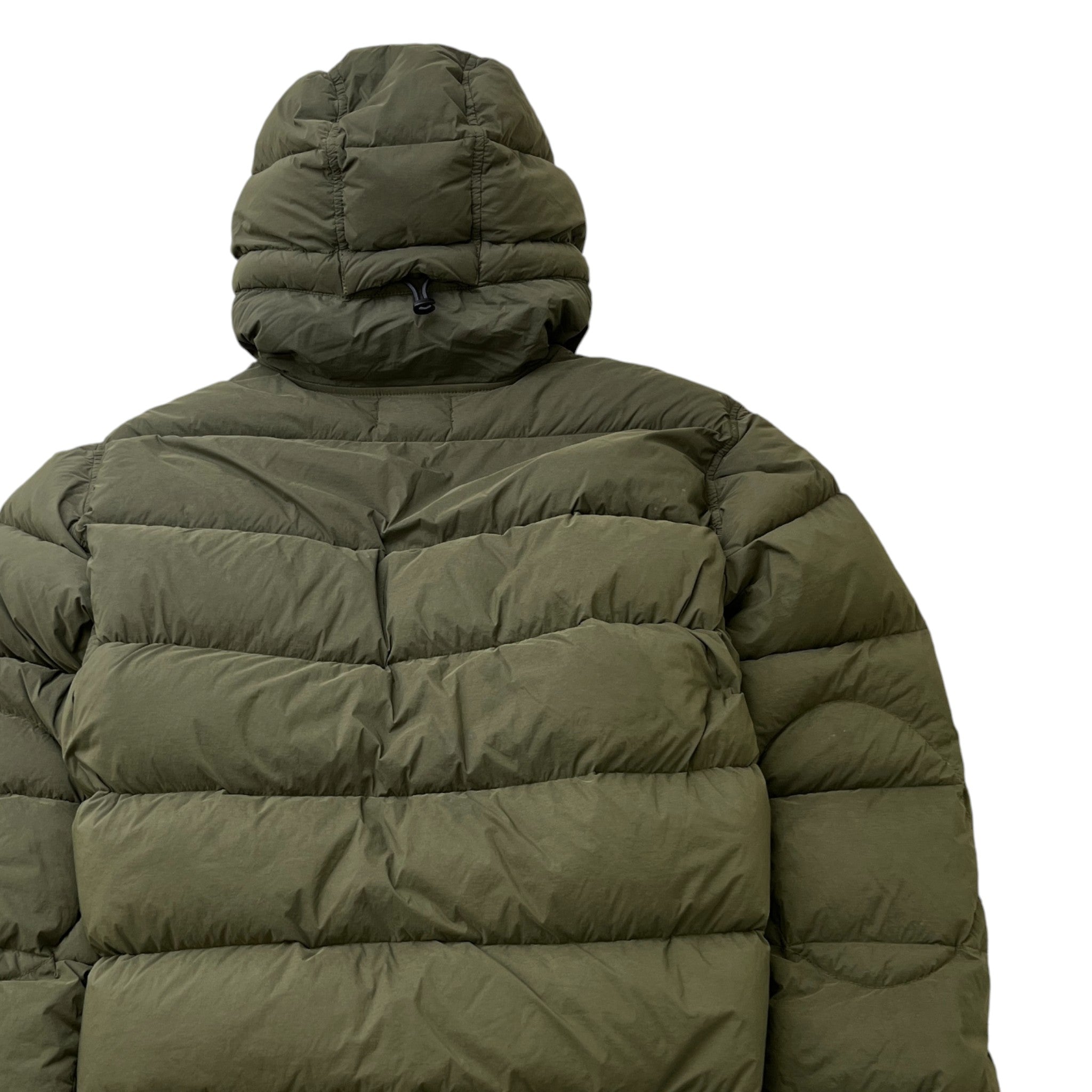 Men's Seamless Tunnel Nylon Down Jacket Khaki Size L