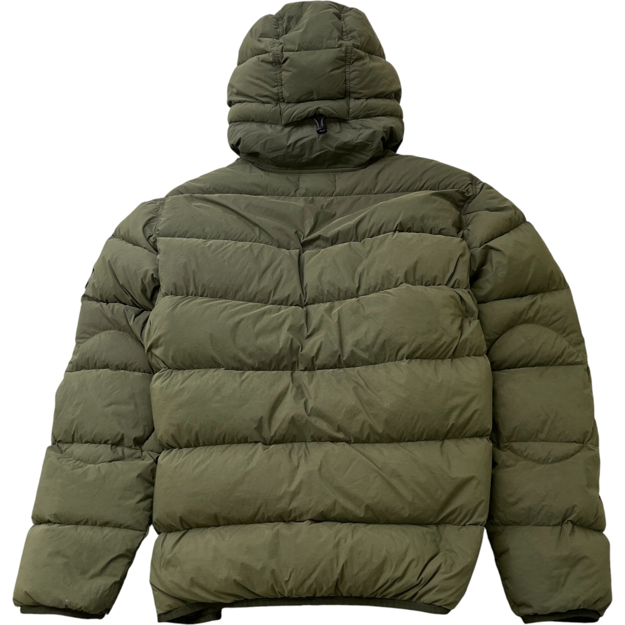 Men's Seamless Tunnel Nylon Down Jacket Khaki Size L