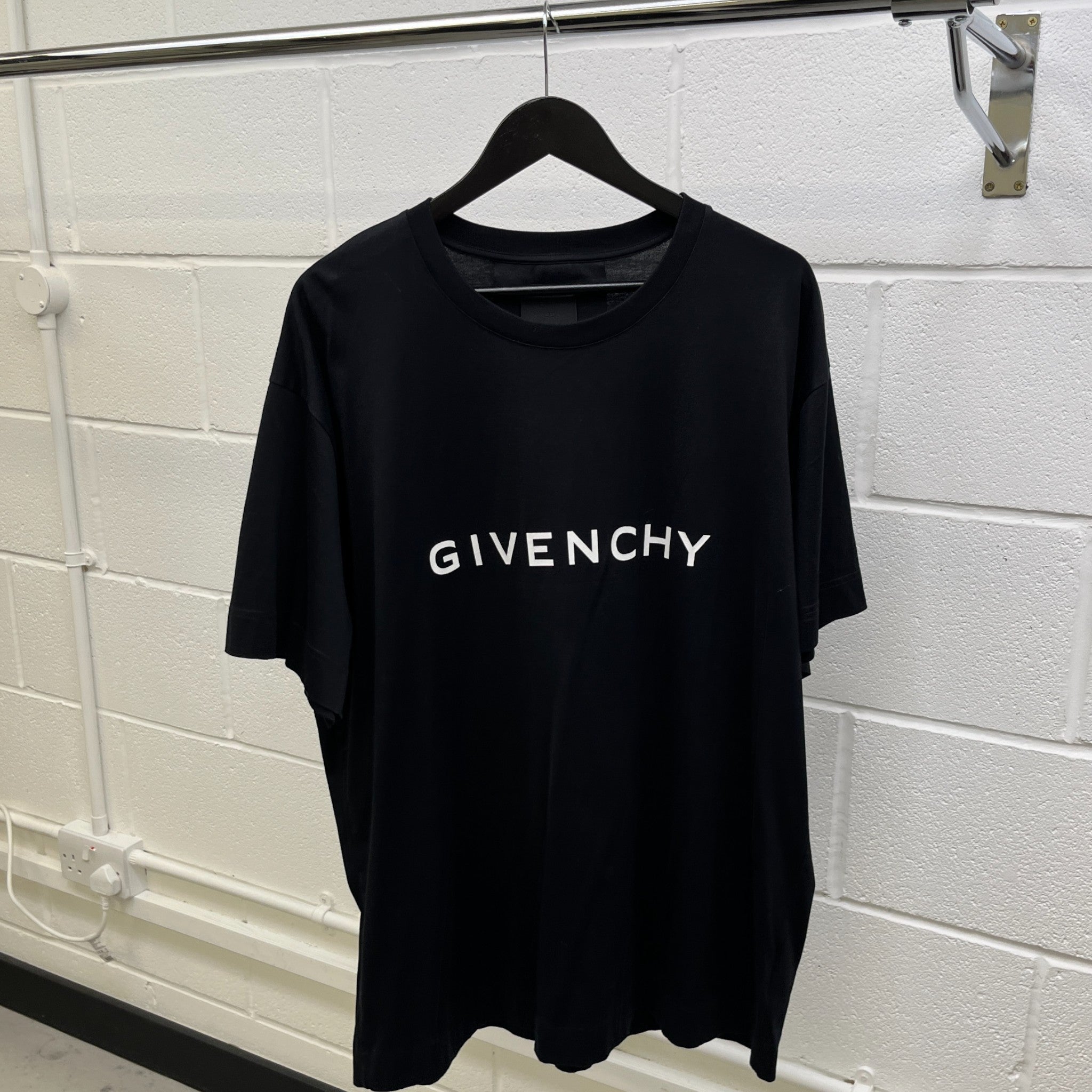 Men's Logo Print T-Shirt Black Size XXL