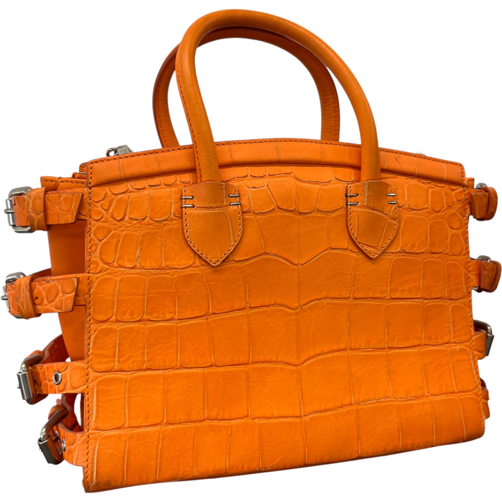 Women's G17 Croc Embossed Handbag Orange