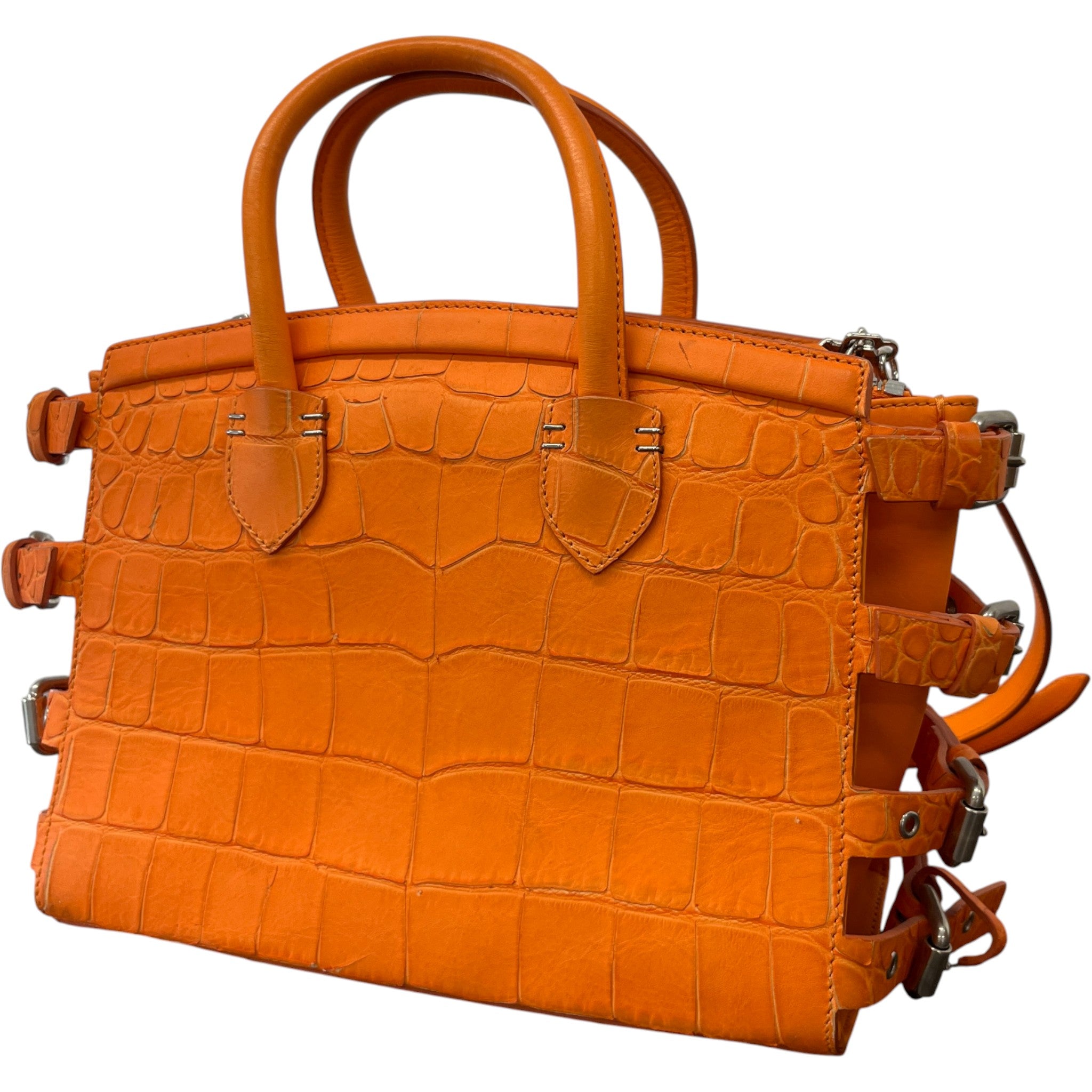 Women's G17 Croc Embossed Handbag Orange