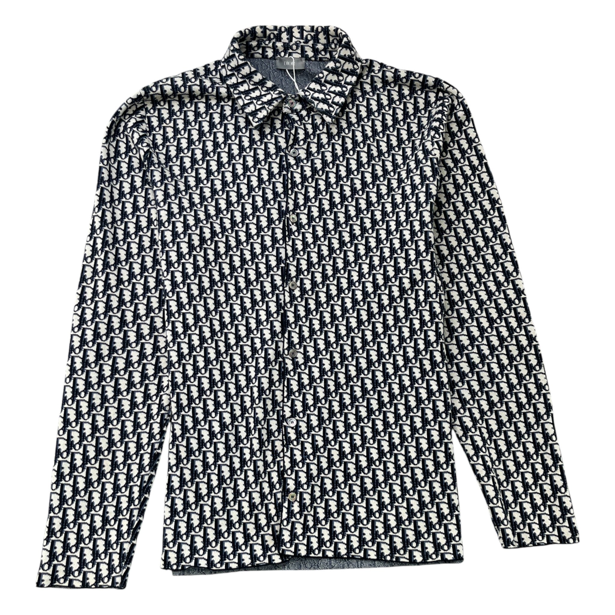 Men's Oblique Jacquard OverShirt Navy Size M