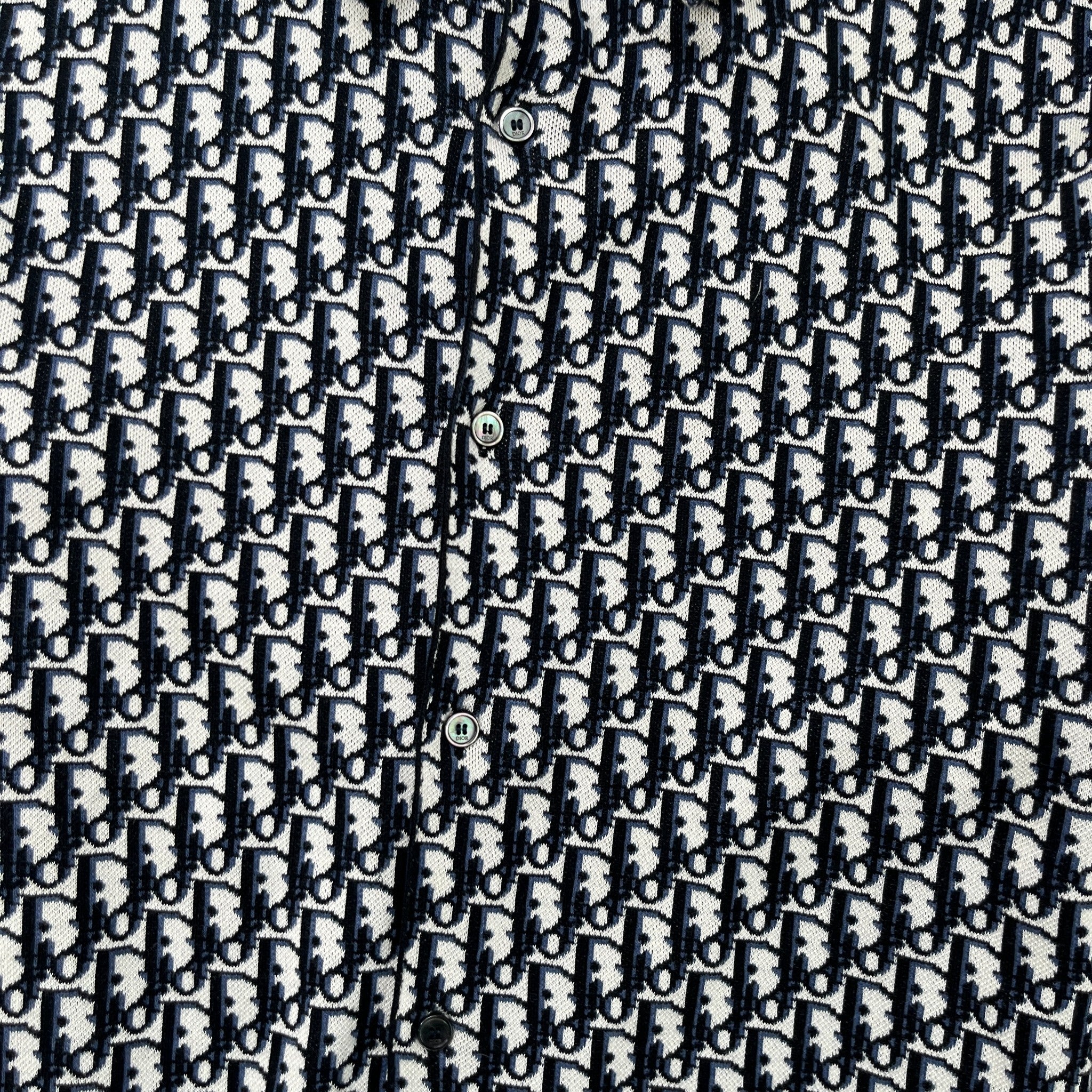 Men's Oblique Jacquard OverShirt Navy Size M