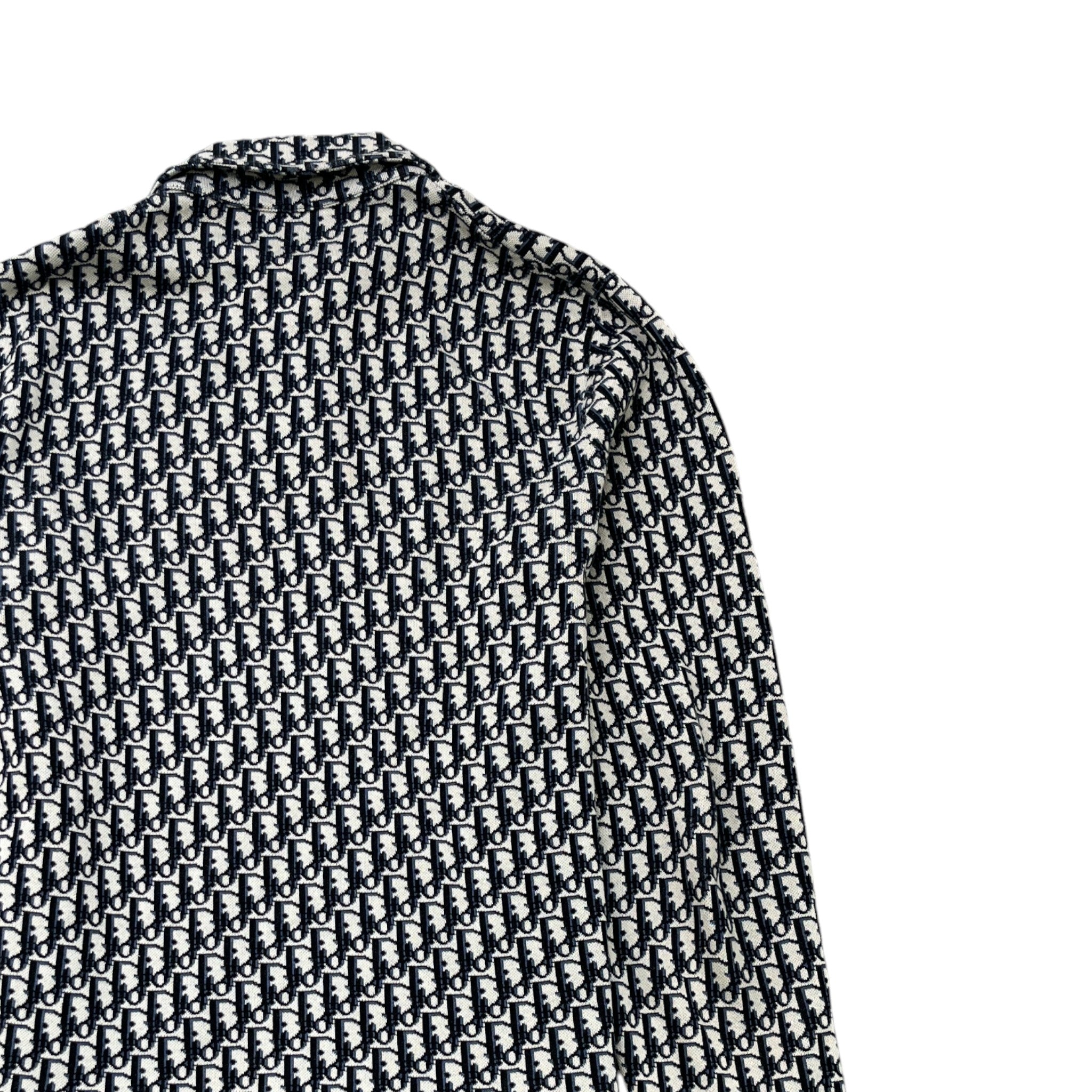 Men's Oblique Jacquard OverShirt Navy Size M