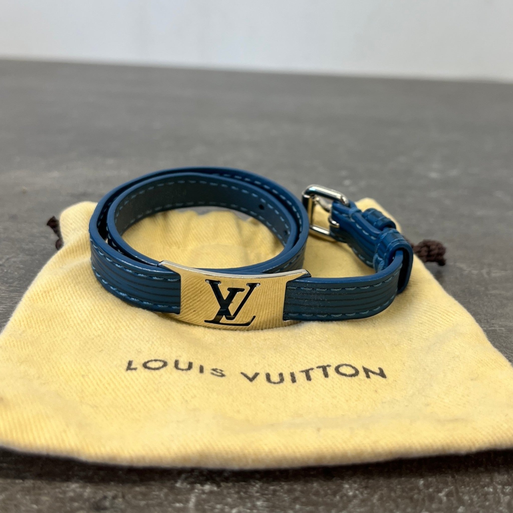 Men's Epi Wrap Bracelet Blue