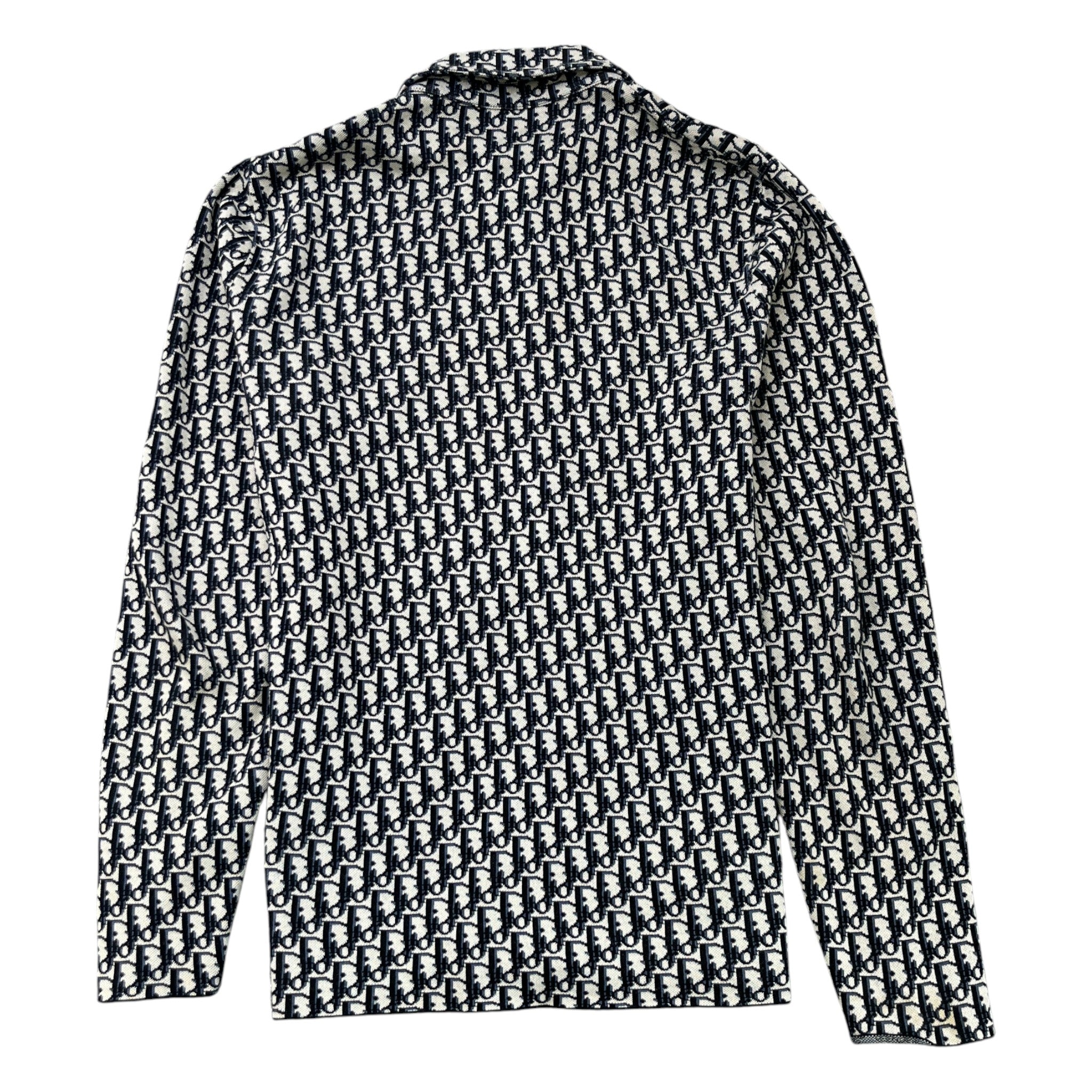 Men's Oblique Jacquard OverShirt Navy Size M