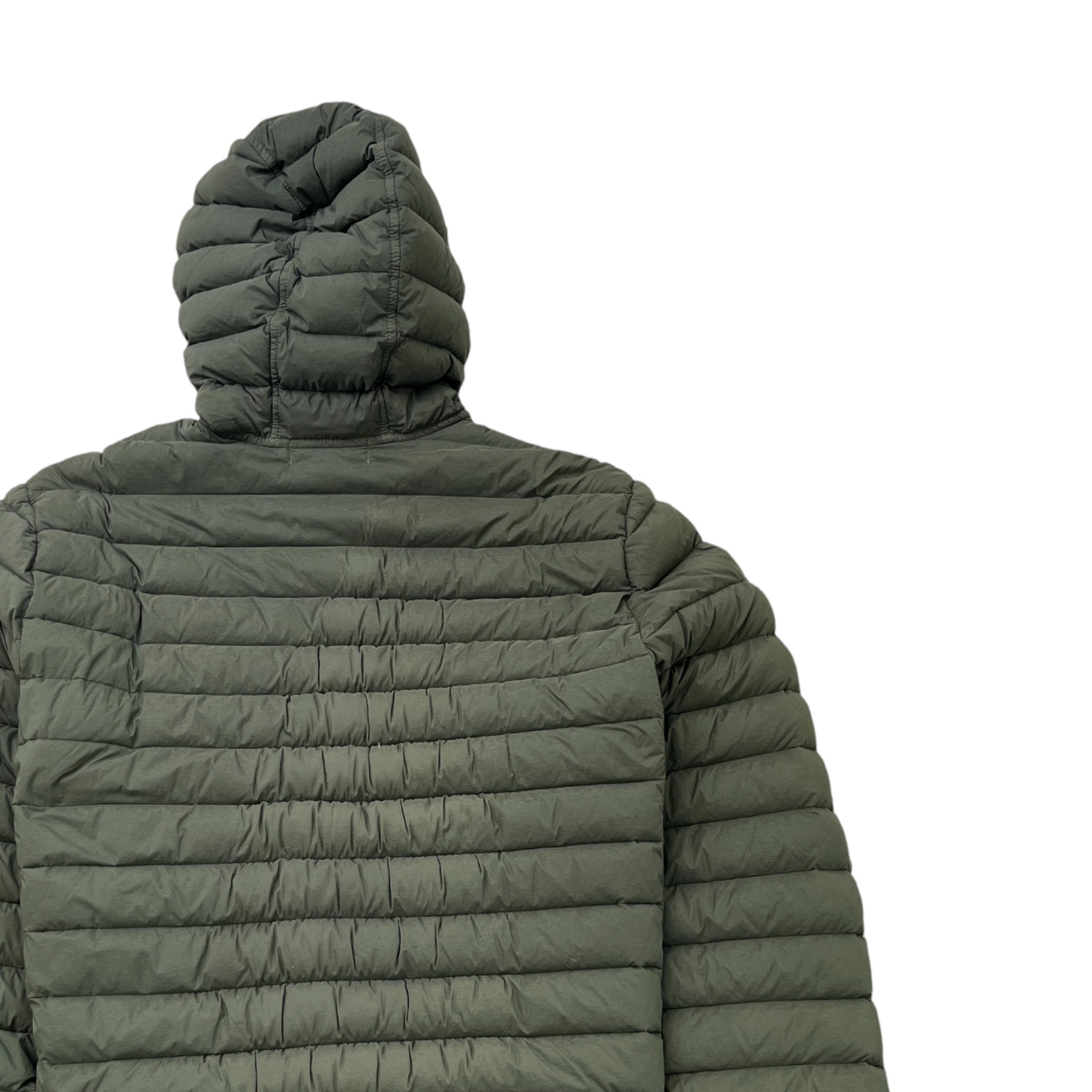 Men's Applique Logo Down Jacket Khaki Size S