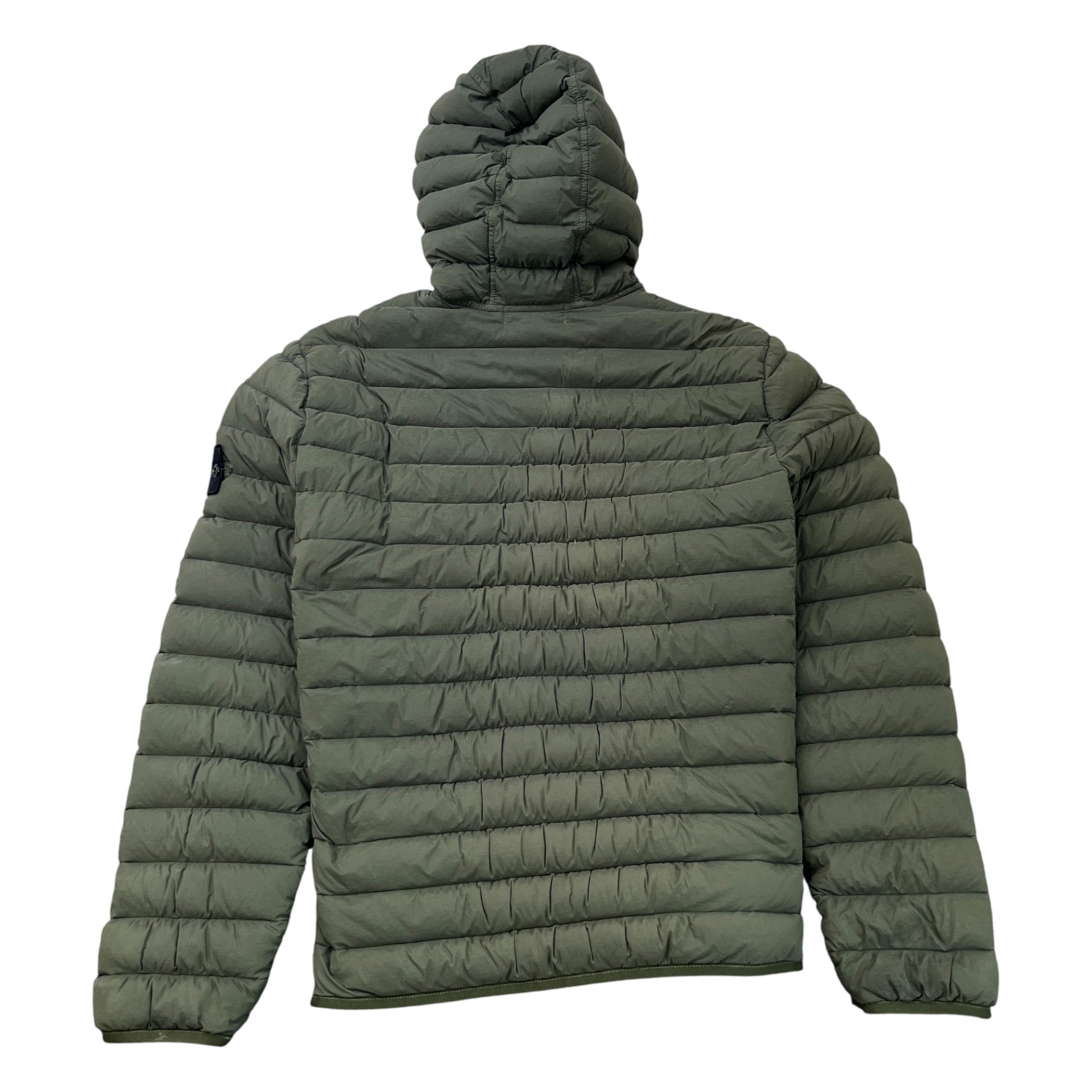 Men's Applique Logo Down Jacket Khaki Size S