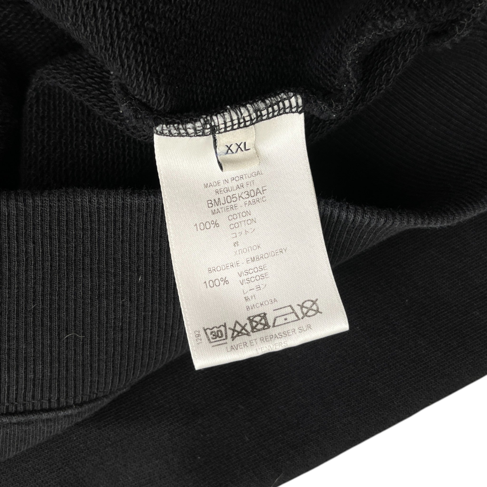 Men's Embroidered Logo Zip Track Jacket Black Size XXL