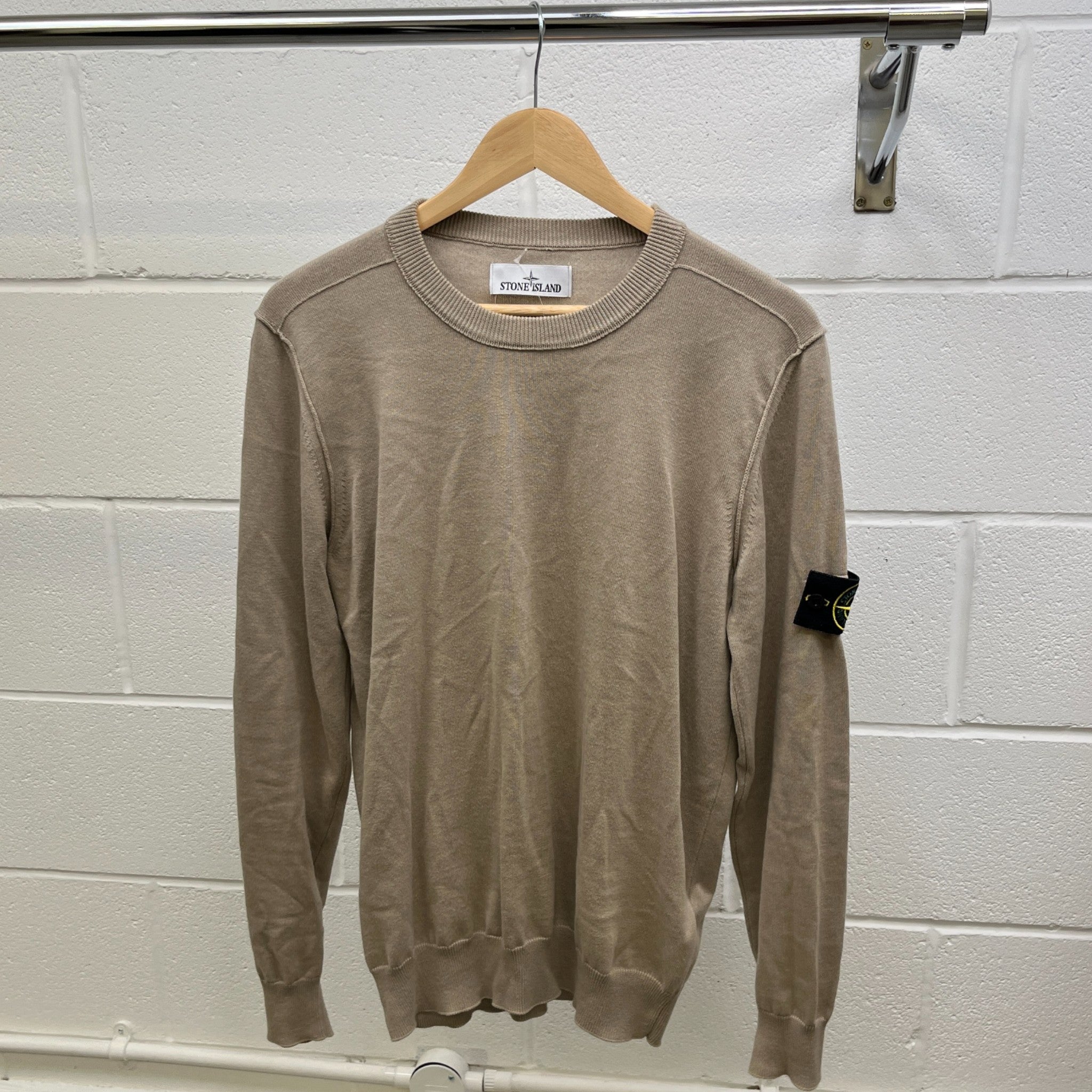 Men's Applique Logo Sweatshirt Beige Size M