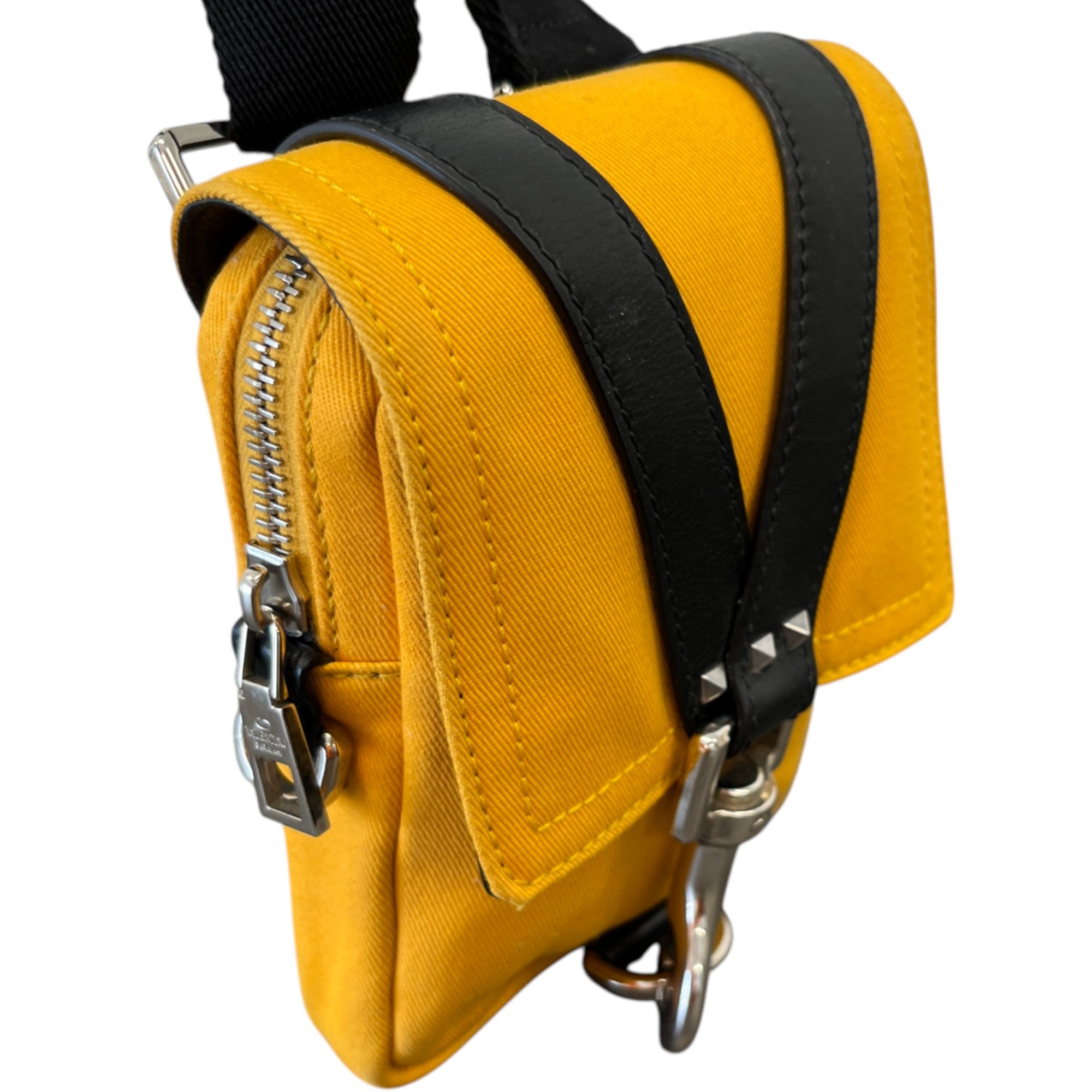 Men's Studded Messenger Bag Yellow