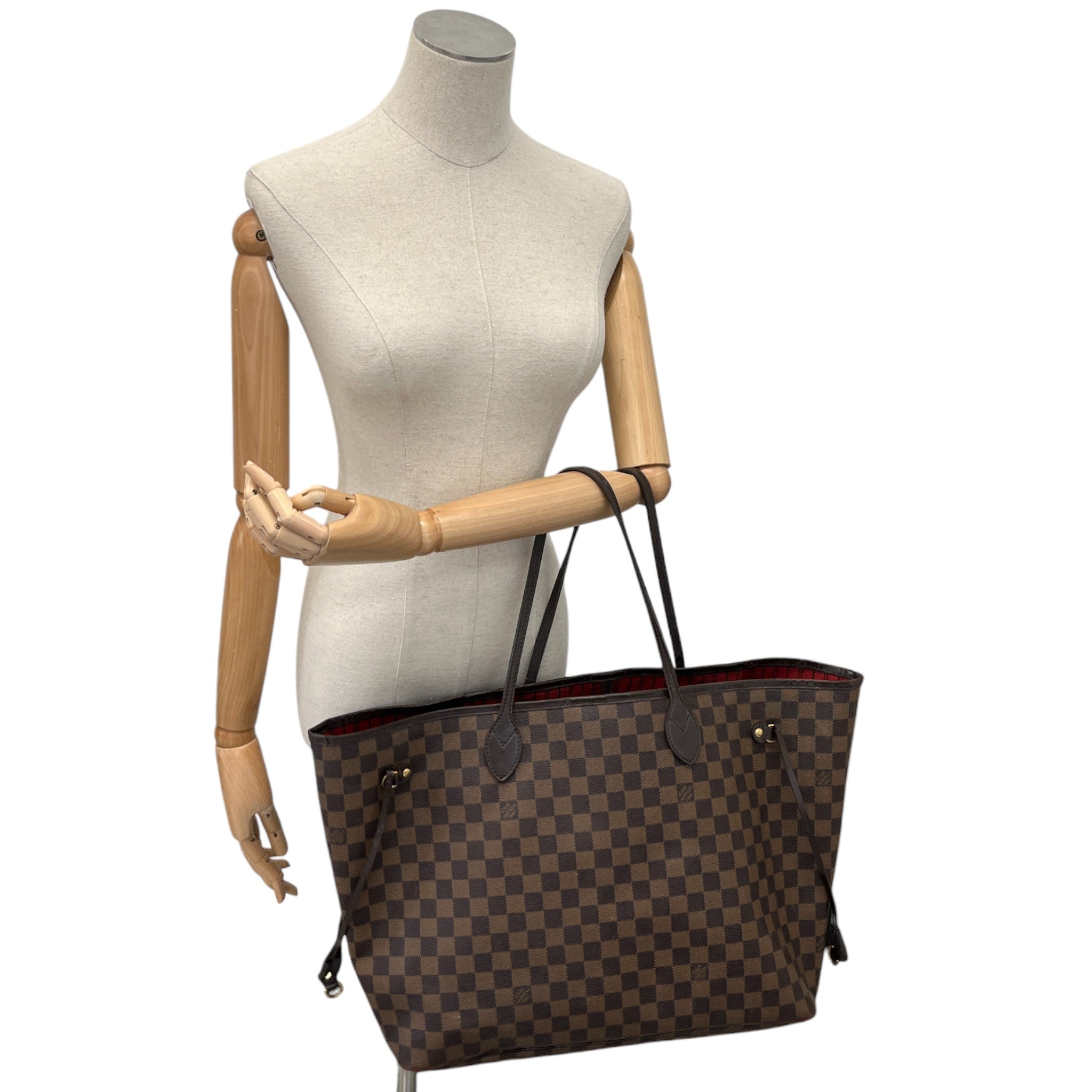 Women's Damier Ebene Neverfull Gm Bag Brown